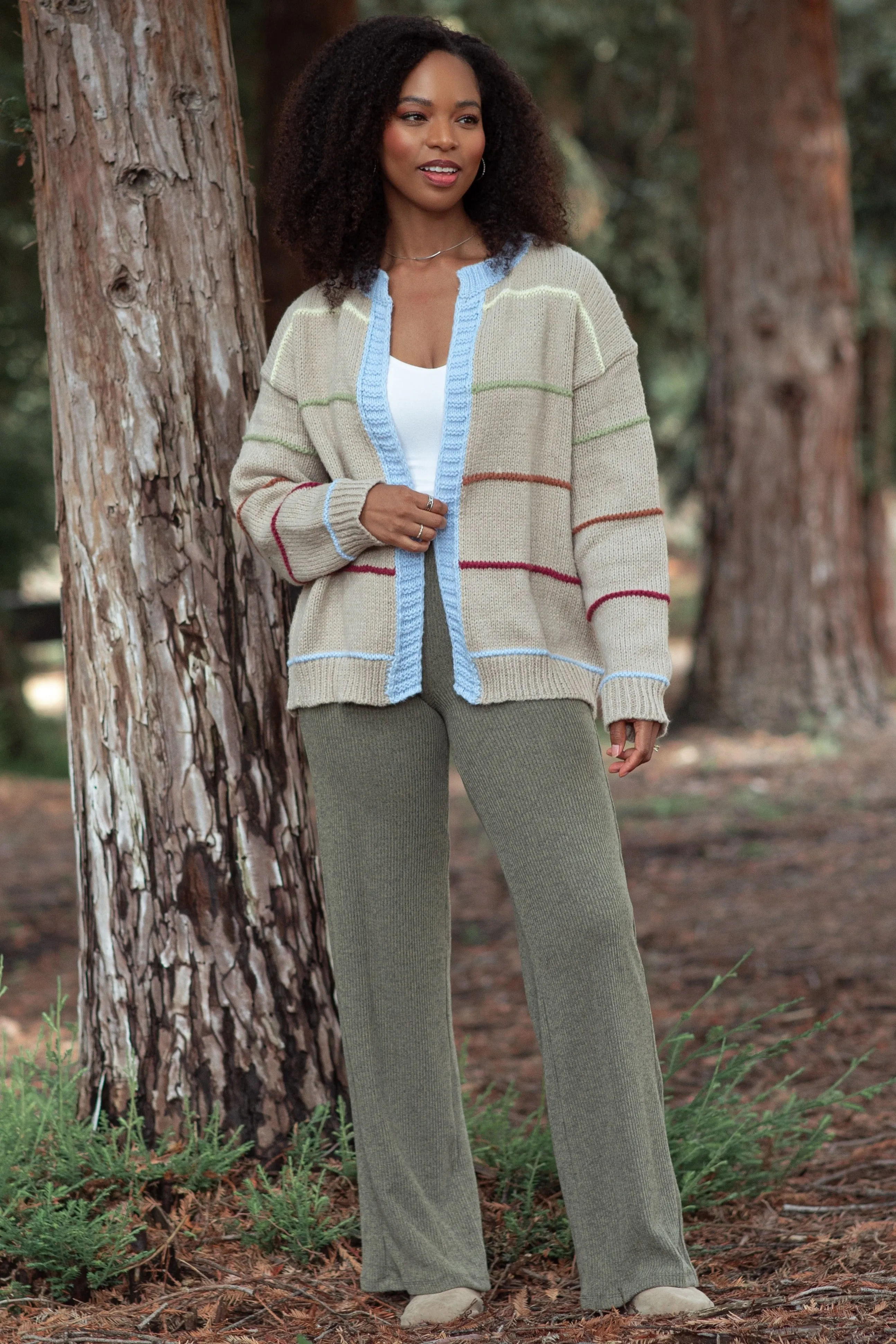 Olive Brushed Knit Flare Leg Maternity Pants sold by Pinkblush product image thumbnail 5