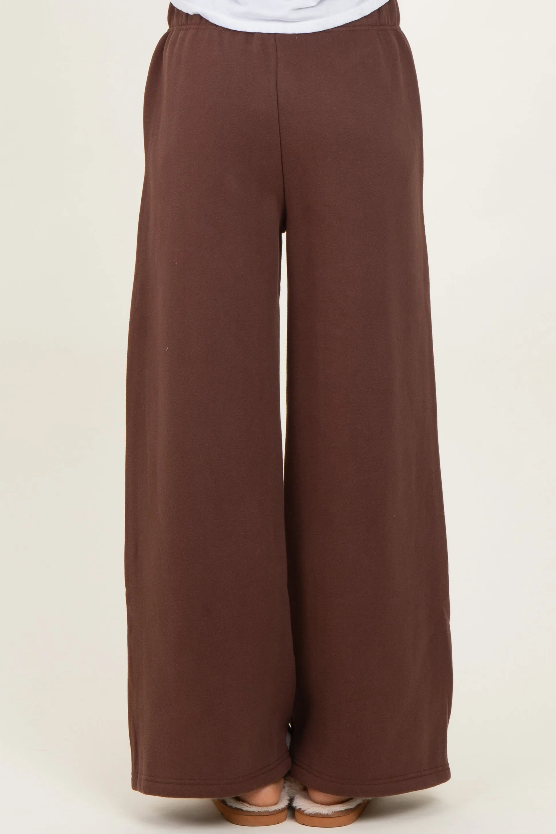 Brown Fleece Wide Leg Sweatpants sold by Pinkblush product image thumbnail 5
