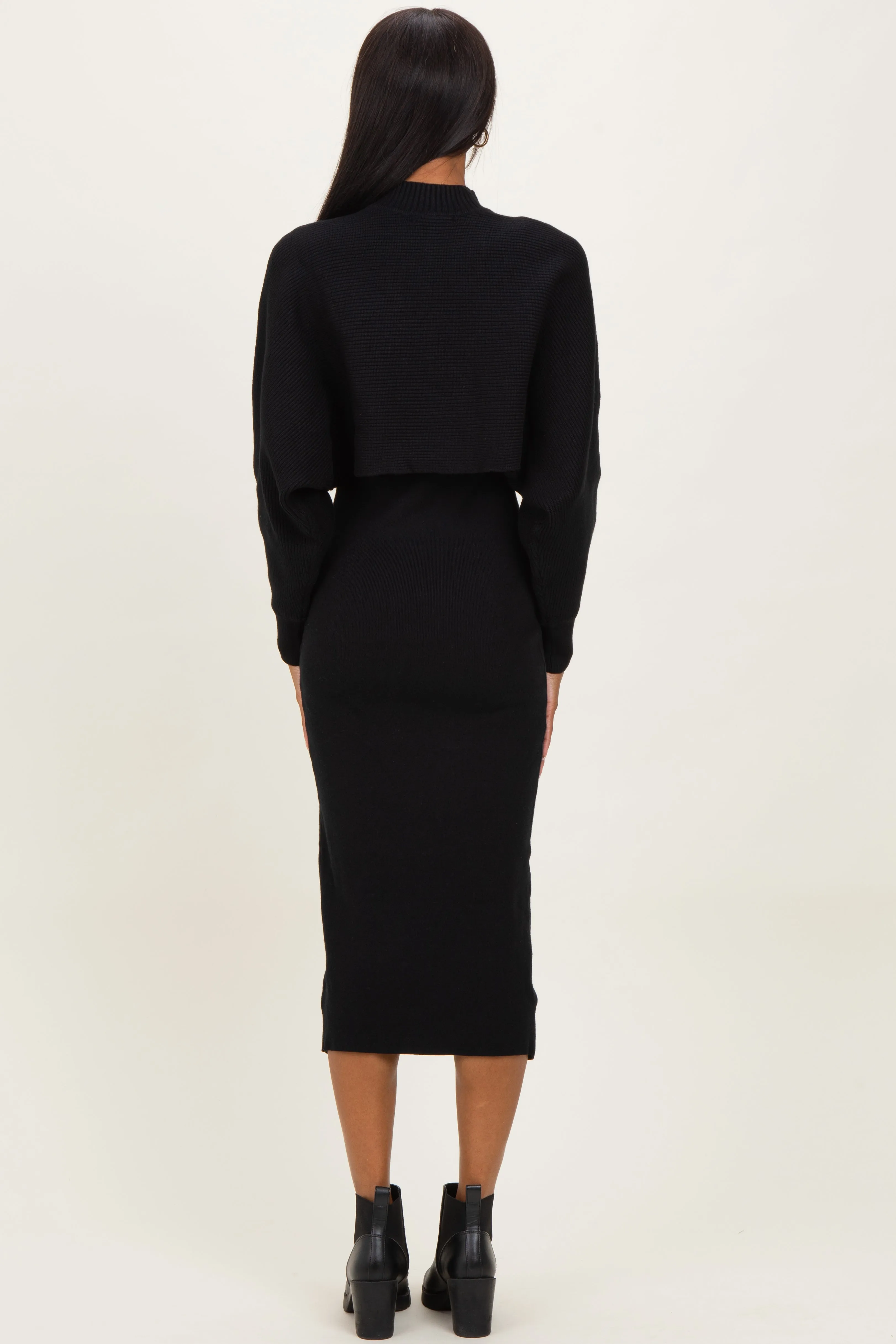 Black Bodycon Dress And Sweater Set sold by Pinkblush product image thumbnail 3