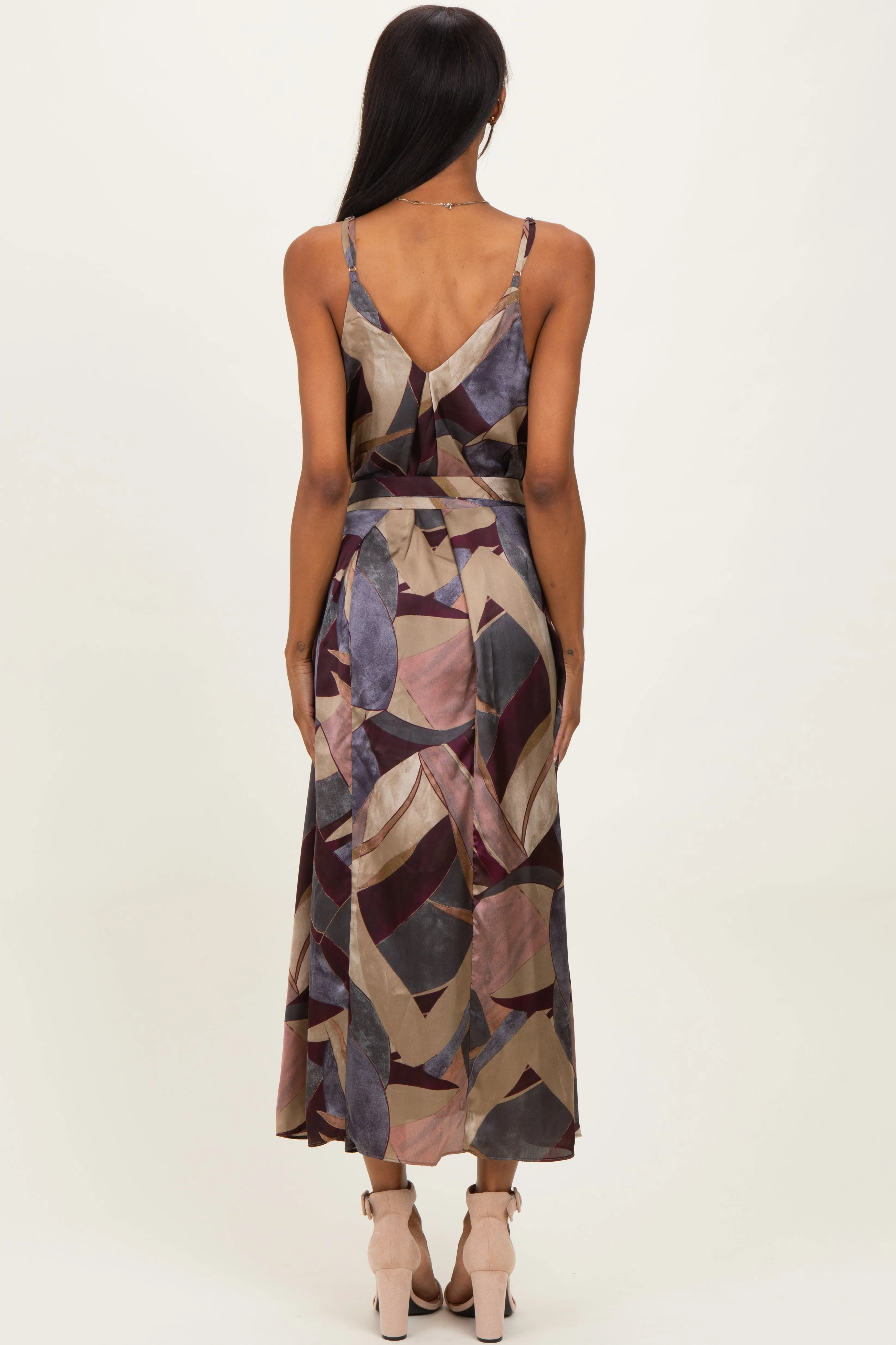 Multicolor Abstract Print Sash Tie Maxi Dress sold by Pinkblush product image thumbnail 4