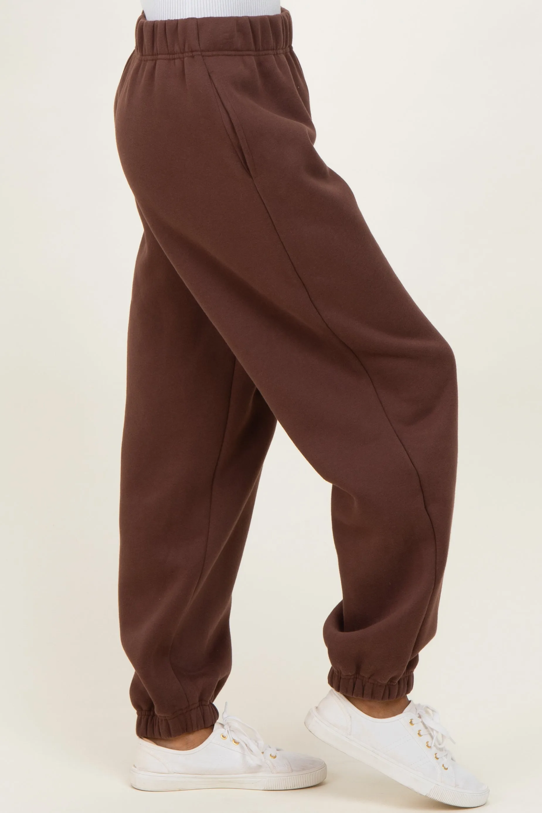 Brown Fleece Sweatpants sold by Pinkblush product image thumbnail 4