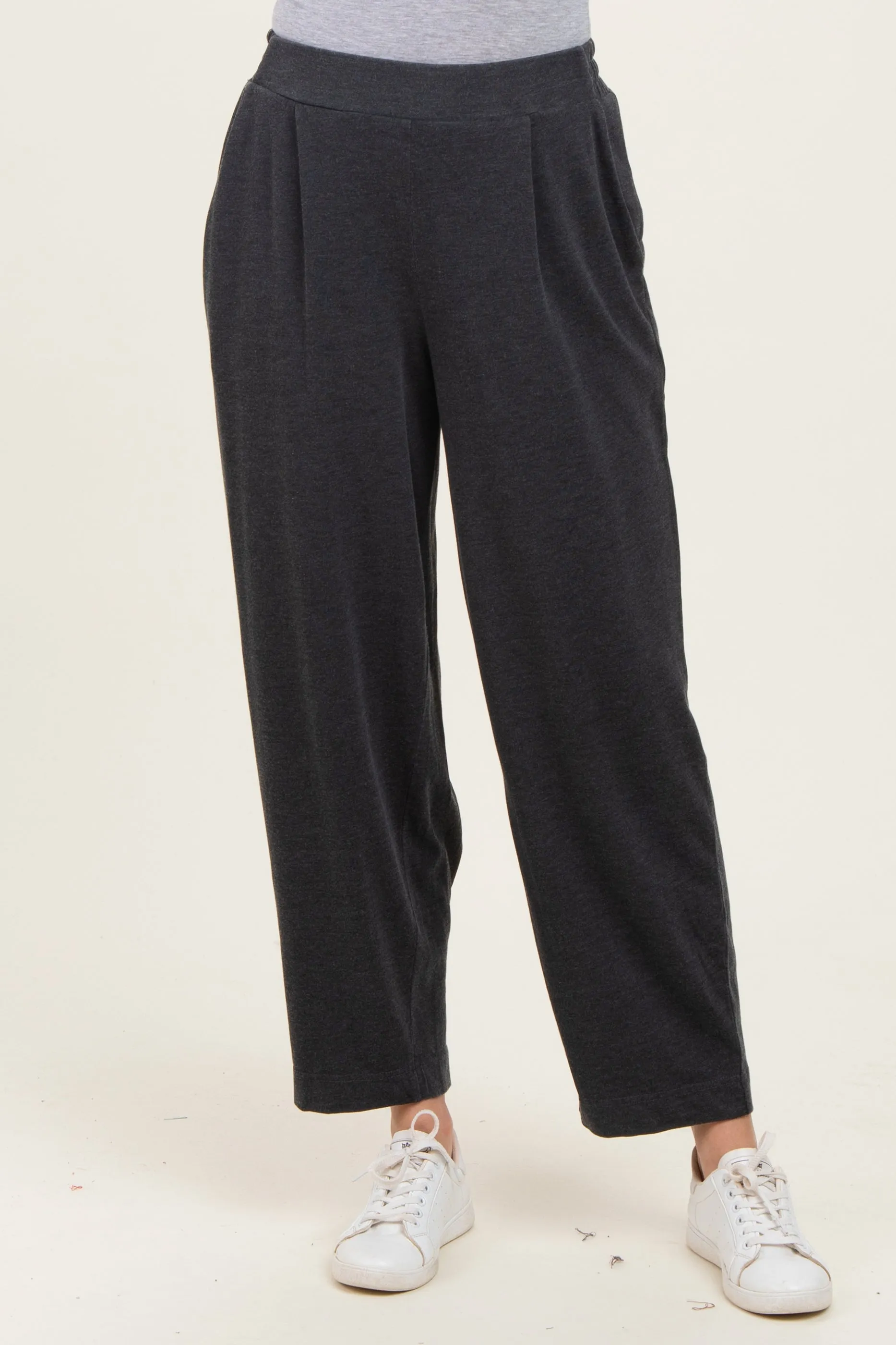 Black Mineral Wash Pleated Lounge Pants sold by Pinkblush product image thumbnail 2