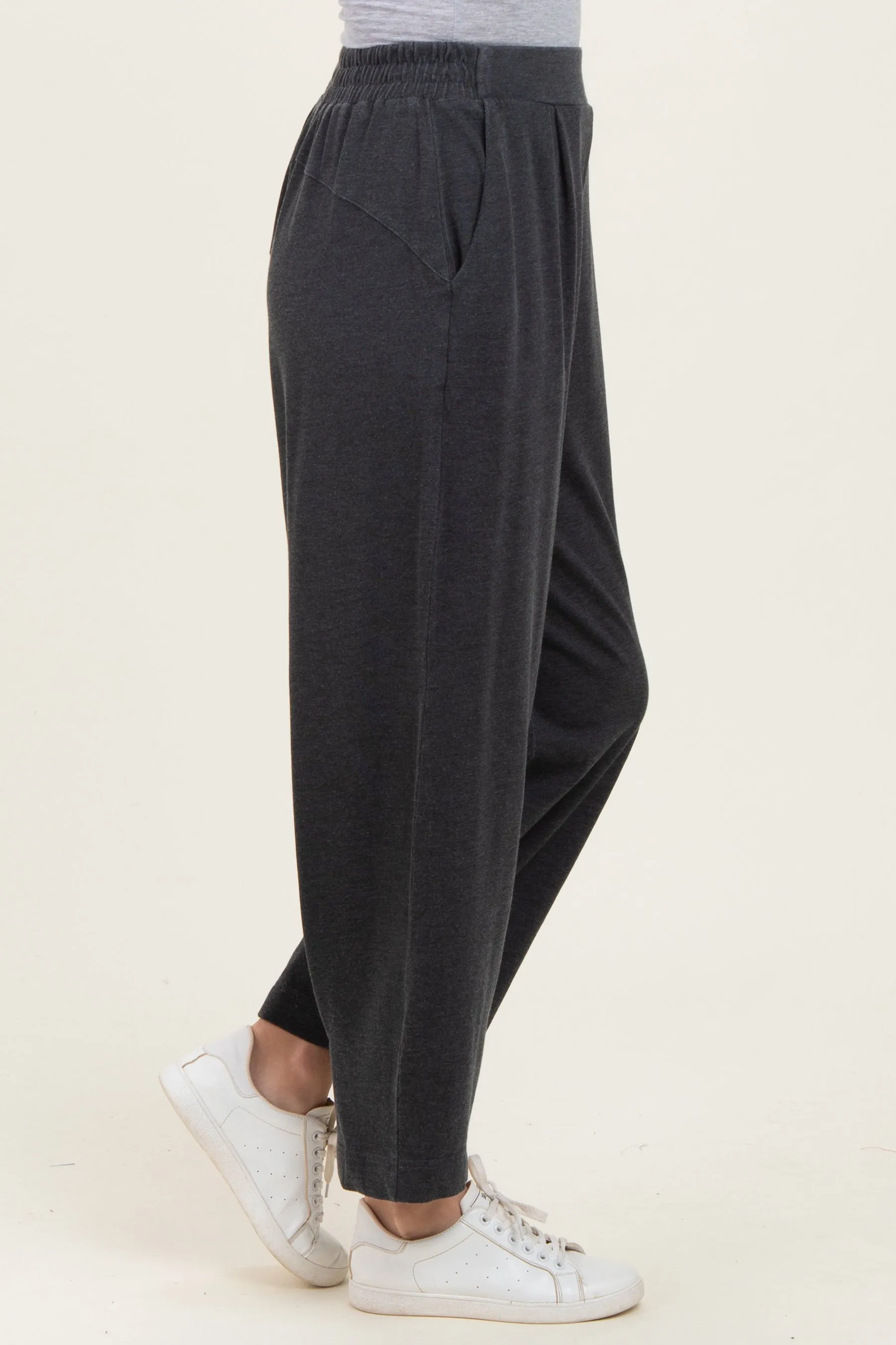 Black Mineral Wash Pleated Lounge Pants sold by Pinkblush product image thumbnail 3