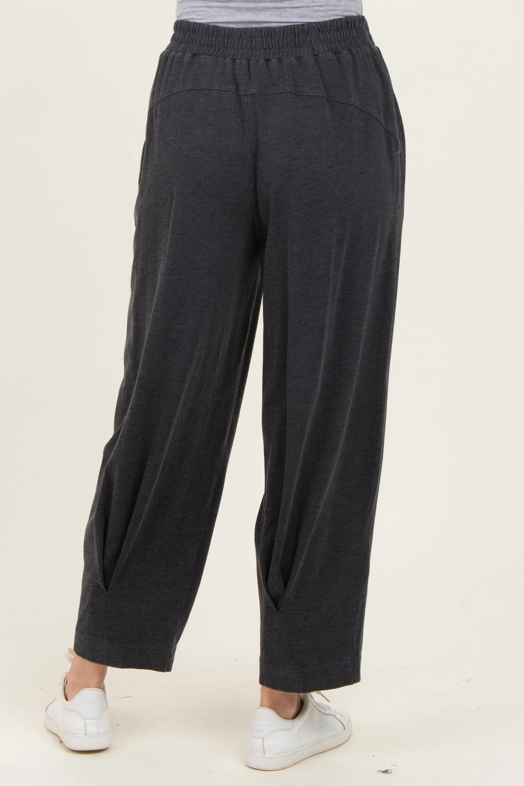Black Mineral Wash Pleated Lounge Pants sold by Pinkblush product image thumbnail 4