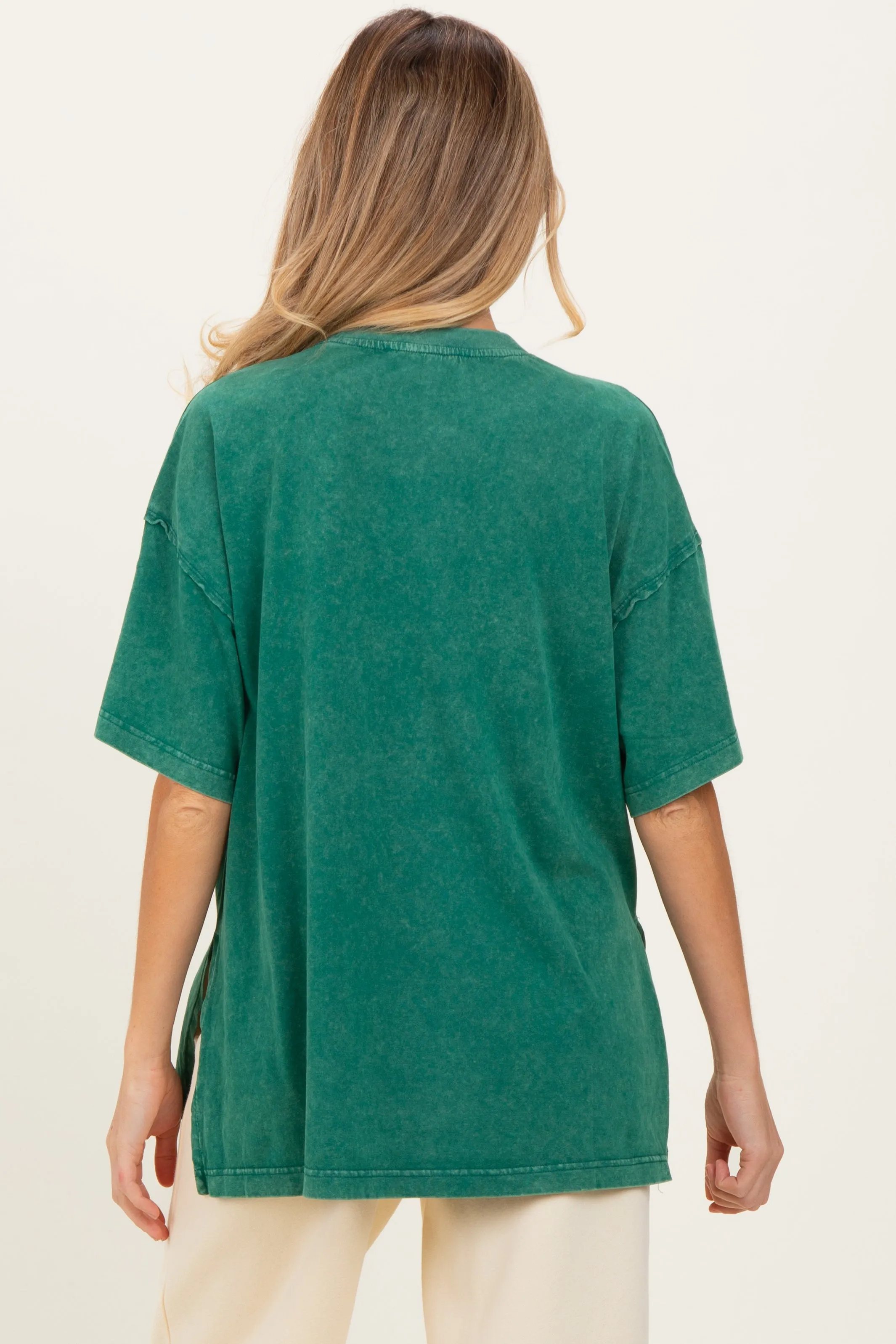 Green Washed Oversized Boxy Maternity Tee sold by Pinkblush product image thumbnail 4