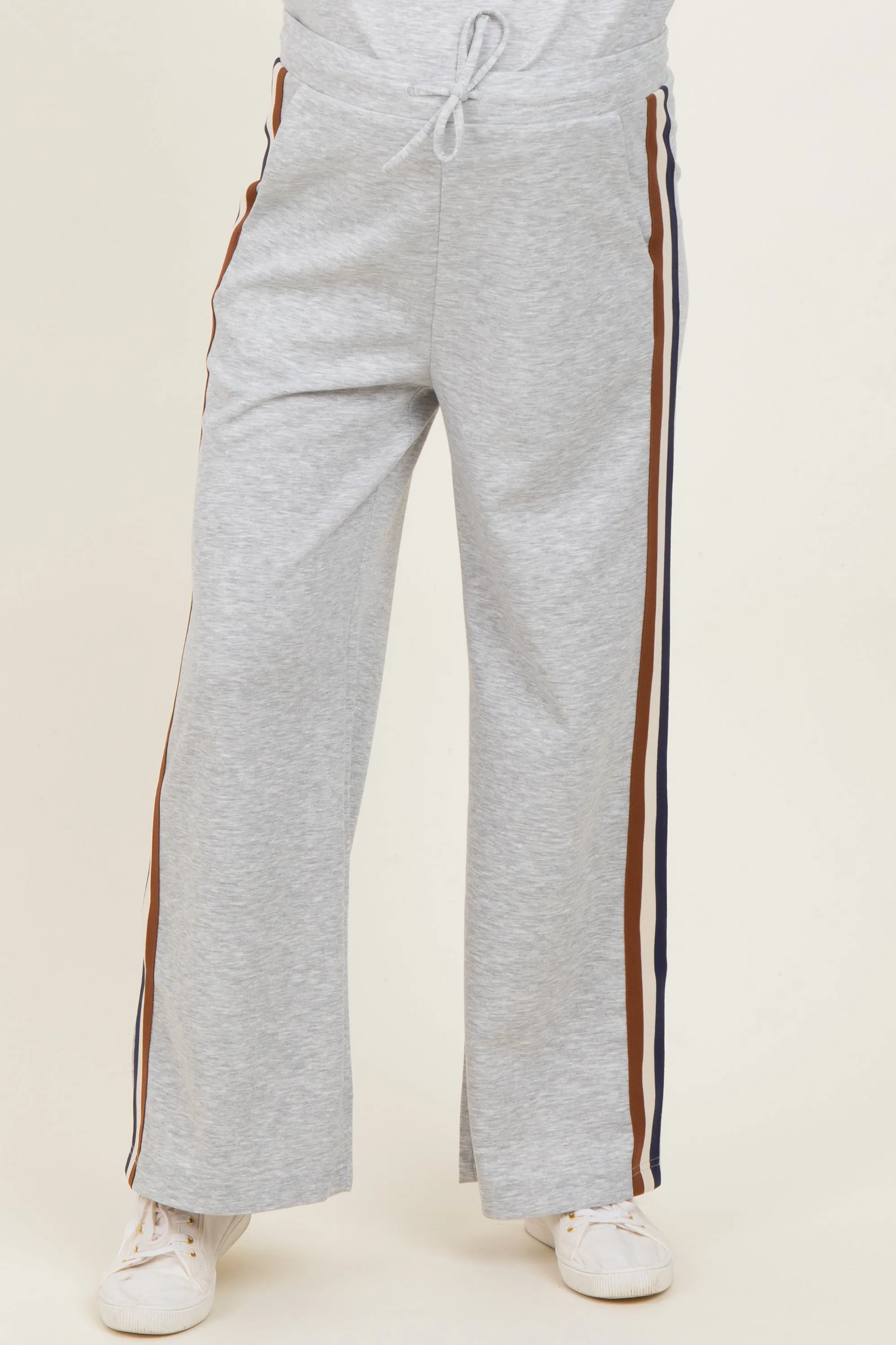 Heather Grey Contrast Trim Maternity Sweatpants sold by Pinkblush product image thumbnail 3