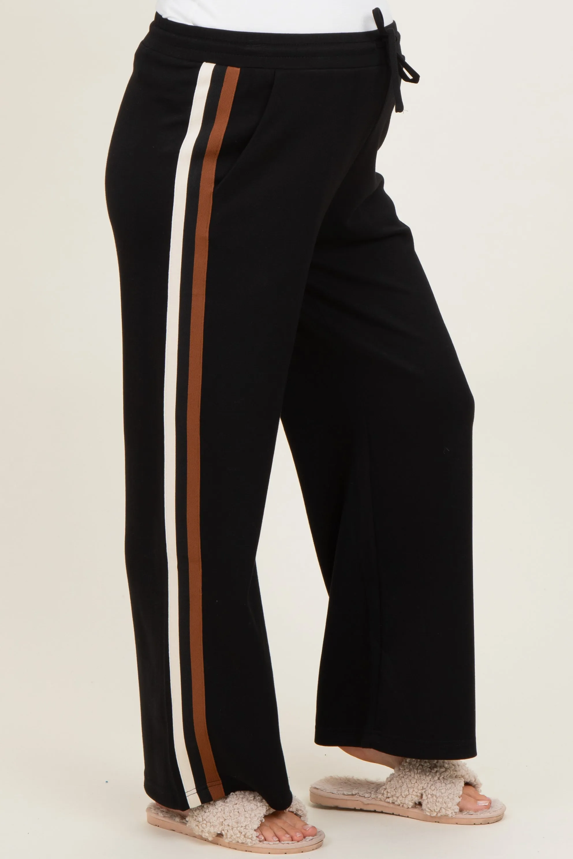Black Contrast Trim Maternity Sweatpants sold by Pinkblush product image thumbnail 2