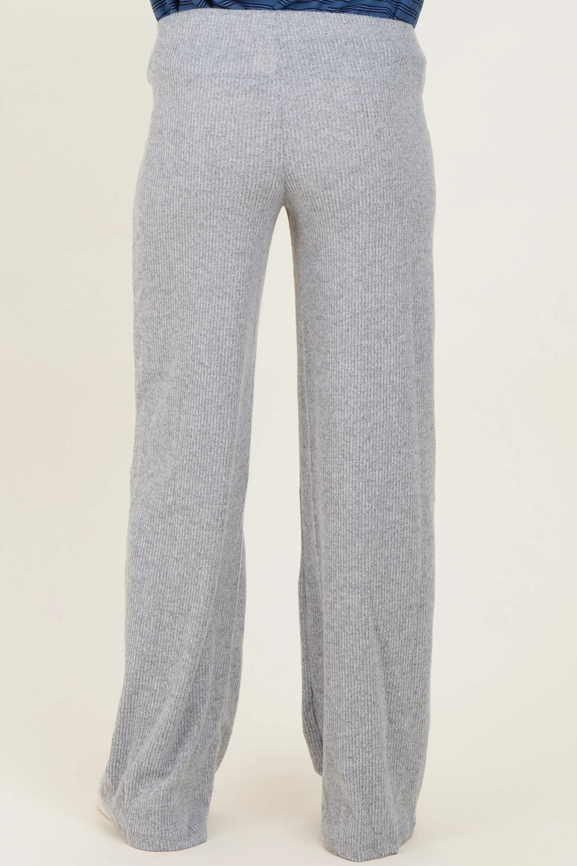 Heather Grey Brushed Knit Flare Leg Maternity Pants sold by Pinkblush product image thumbnail 5