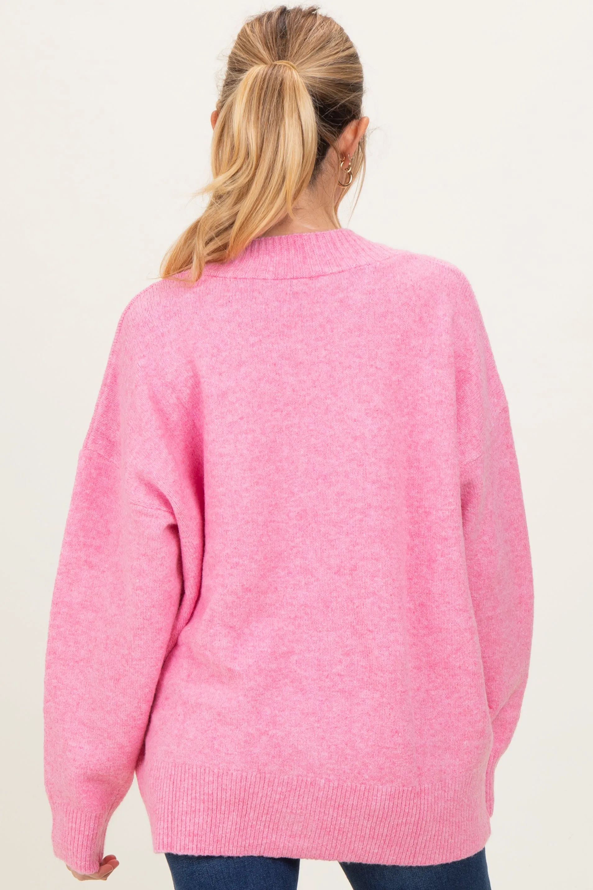Pink Oversized Maternity Toggle Button Cardigan sold by Pinkblush product image thumbnail 3