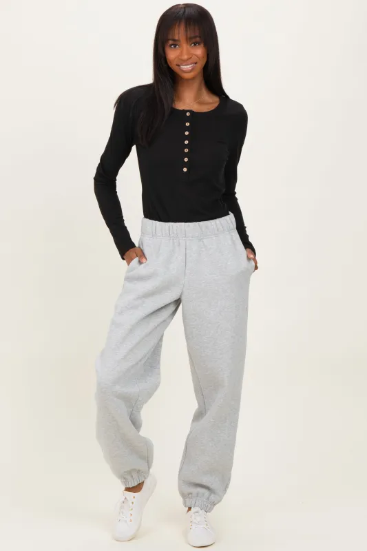 Heather Grey Fleece Sweatpants sold by Pinkblush