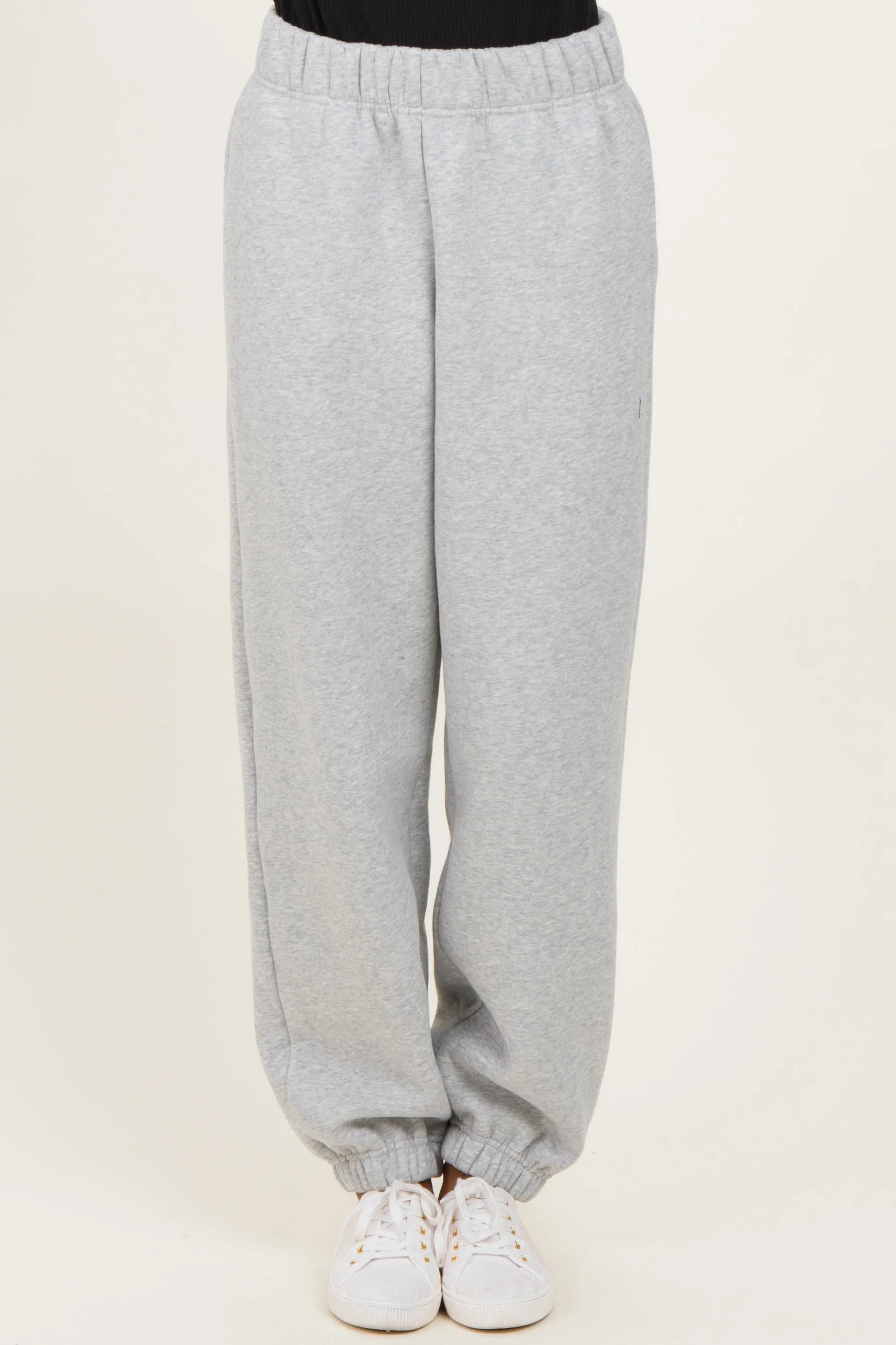 Heather Grey Fleece Sweatpants sold by Pinkblush product image thumbnail 2