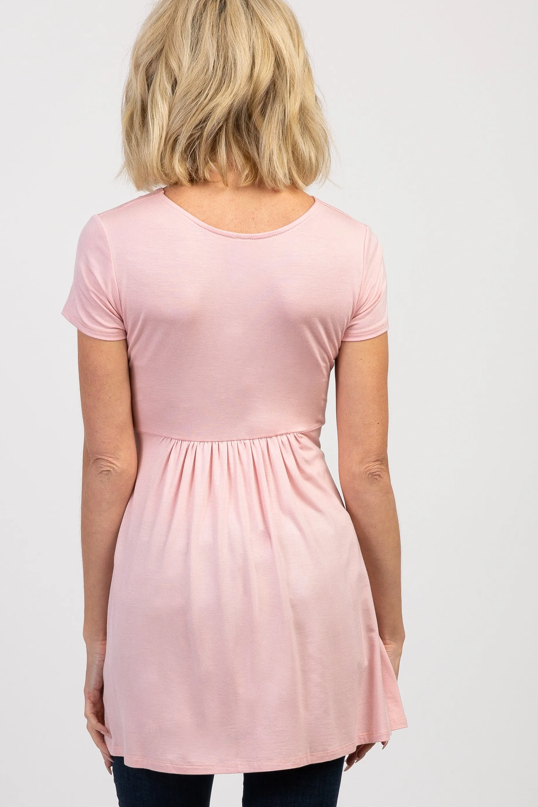 PinkBlush Light Pink Draped Front Nursing Top sold by Pinkblush product image thumbnail 3