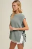 Olive Chunky Knit Side Tie Sweater Top sold by Pinkblush