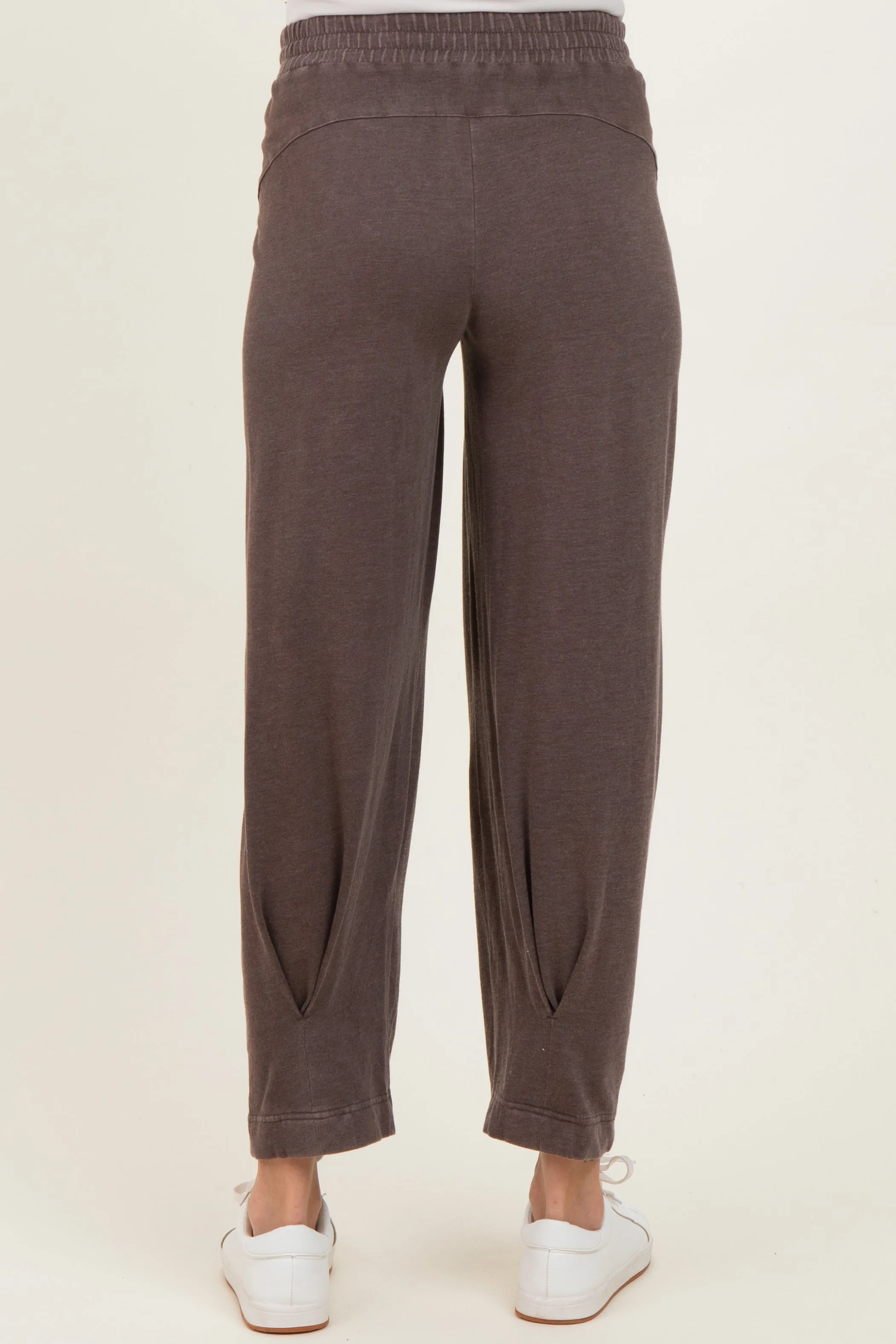 Brown Mineral Wash Pleated Maternity Lounge Pants sold by Pinkblush product image thumbnail 4