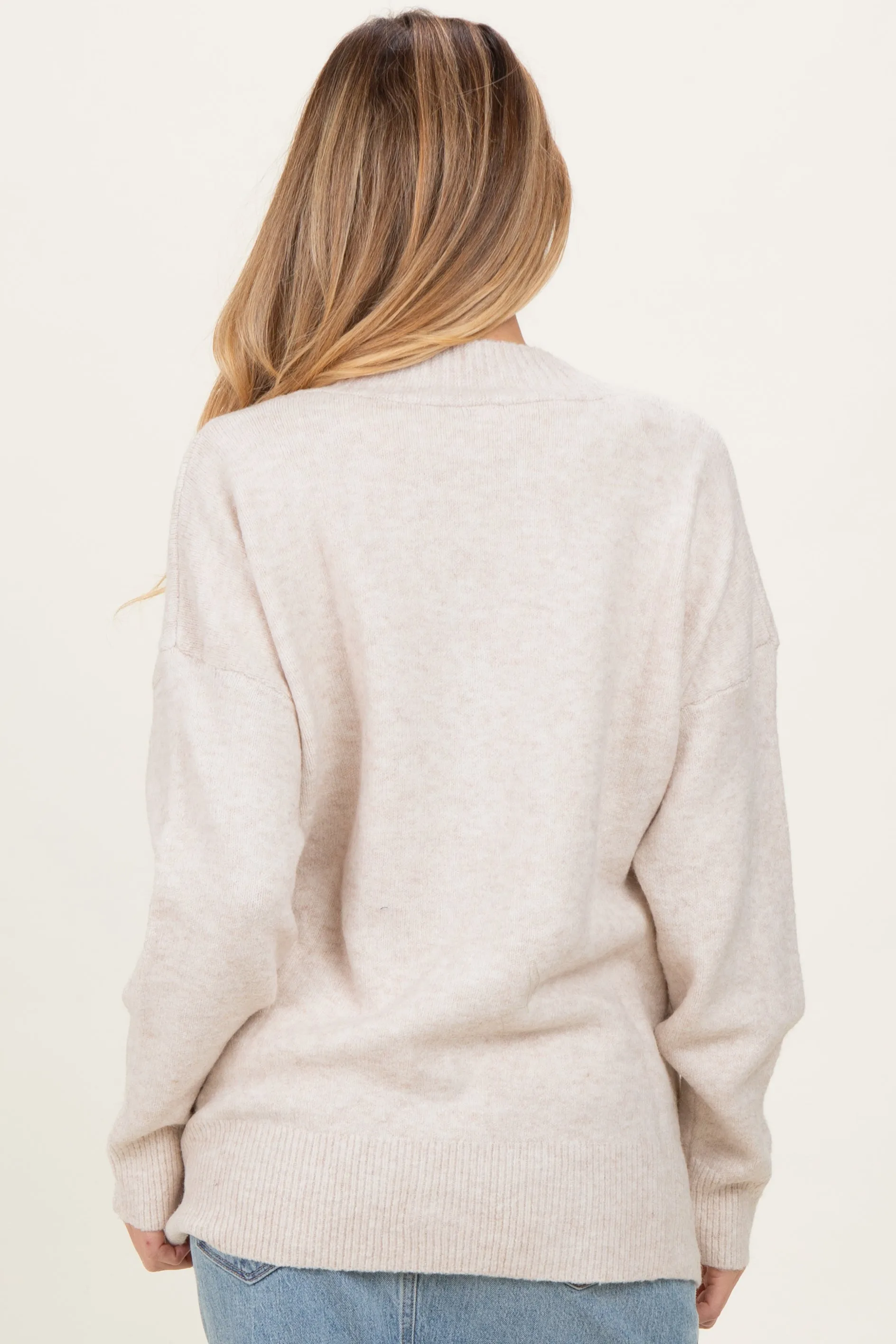 Cream Oversized Maternity Toggle Button Cardigan sold by Pinkblush product image thumbnail 3