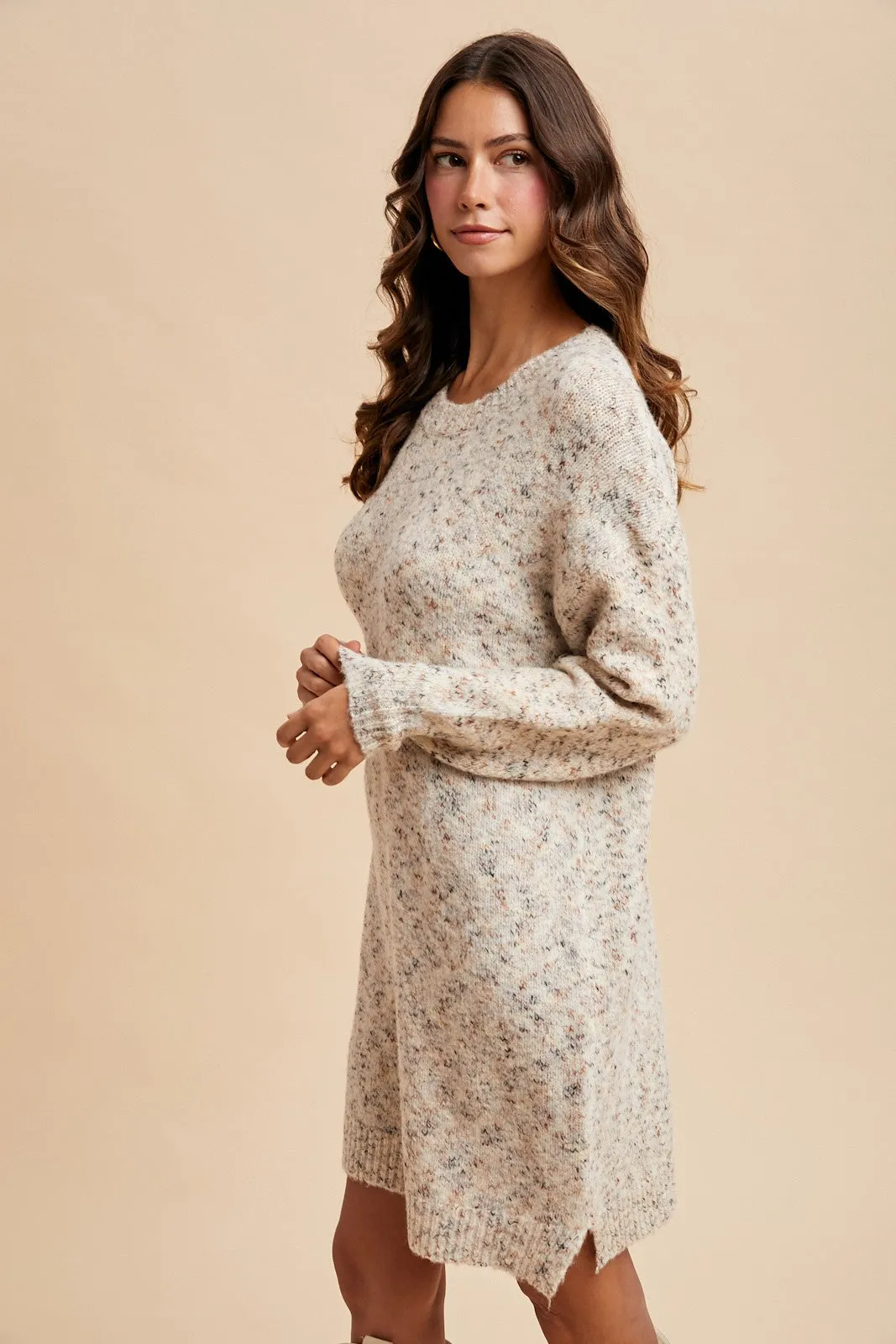 Cream Speckle Knit Sweater Dress sold by Pinkblush product image thumbnail 3