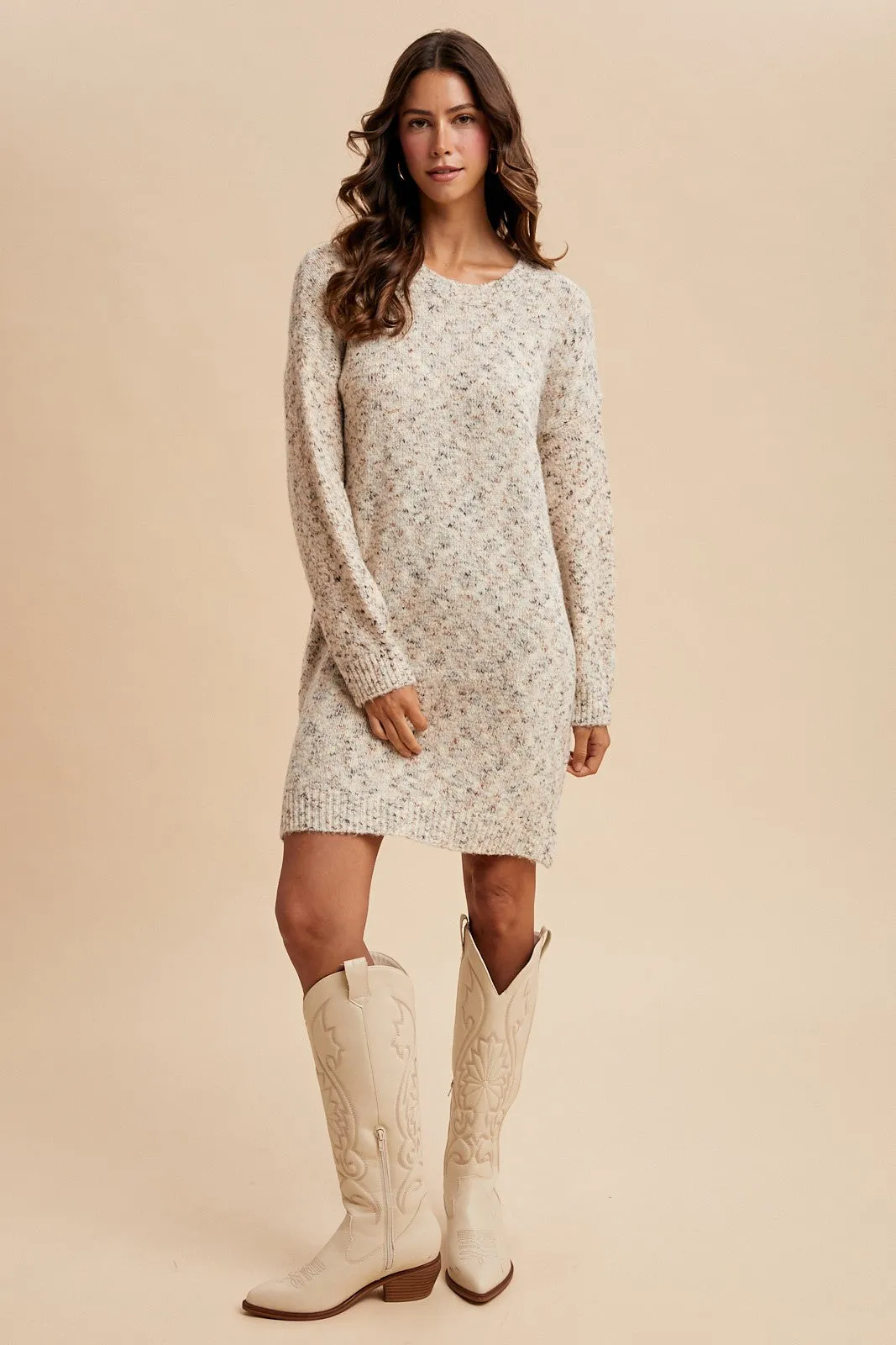 Cream Speckle Knit Sweater Dress sold by Pinkblush product image thumbnail 5