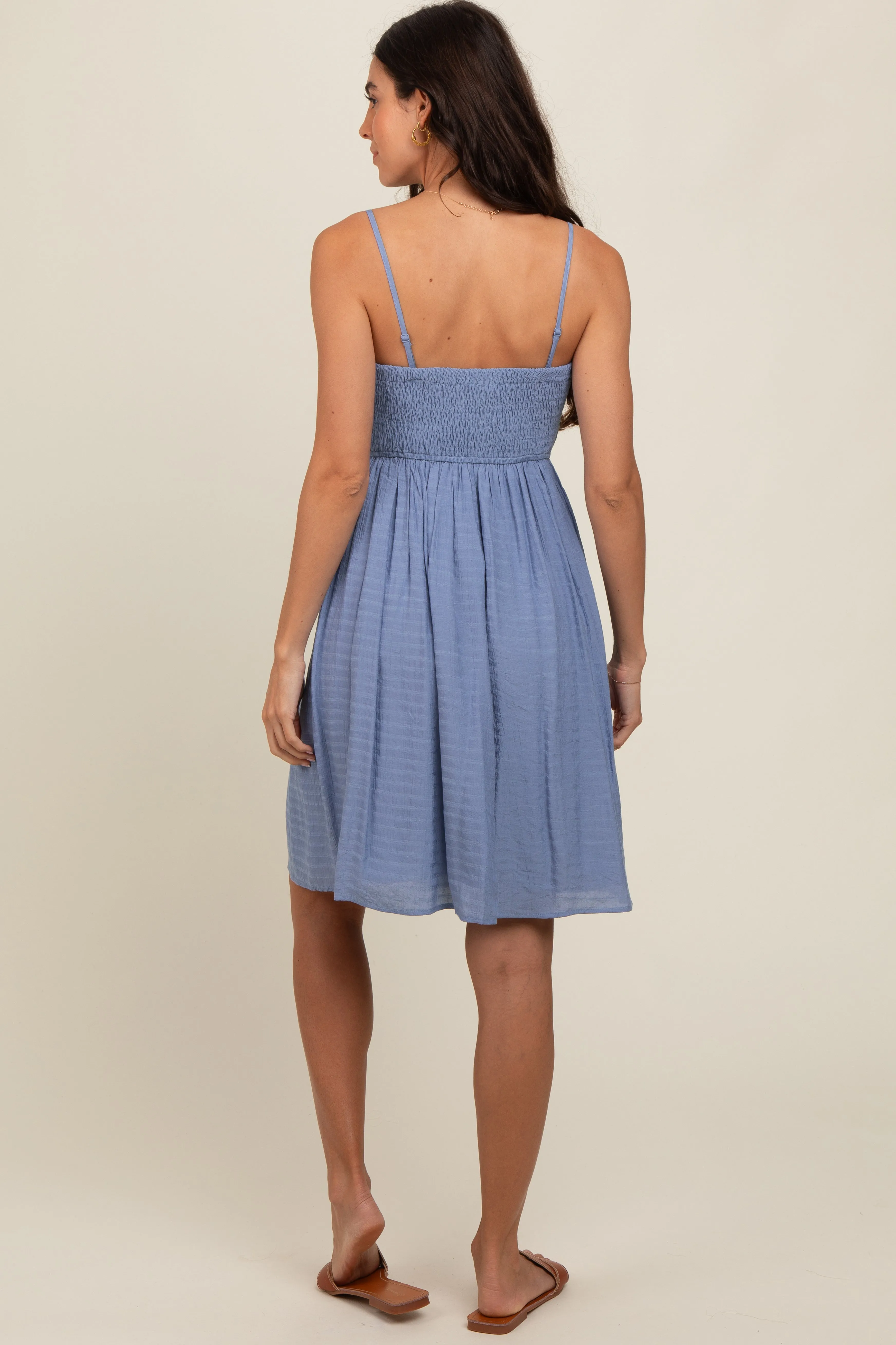 Periwinkle Textured Smocked Dress sold by Pinkblush product image thumbnail 5