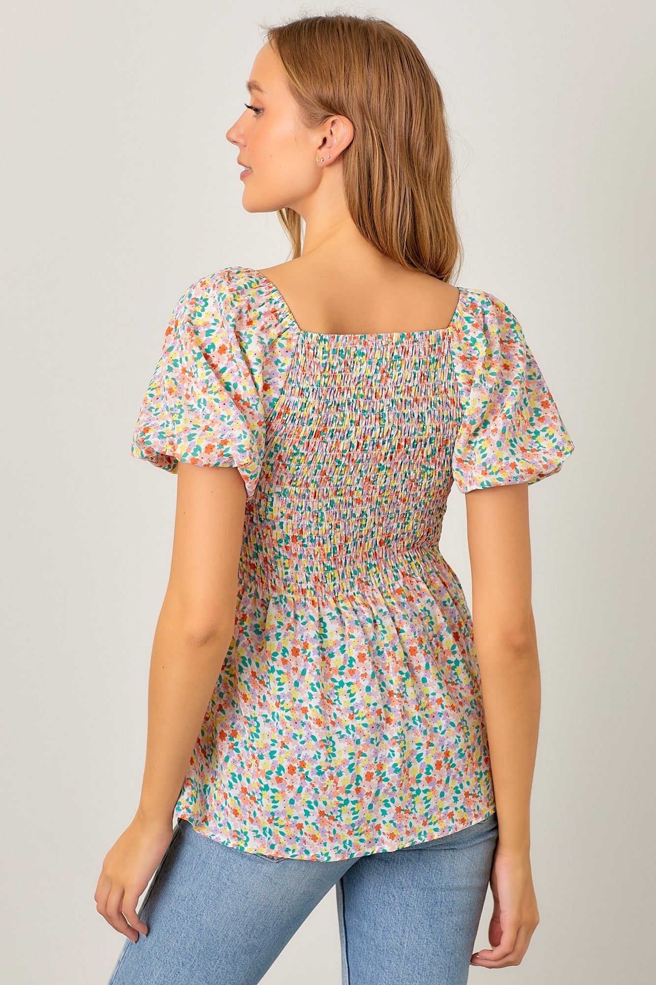 Multi Floral Sweetheart Top sold by Pinkblush product image thumbnail 3