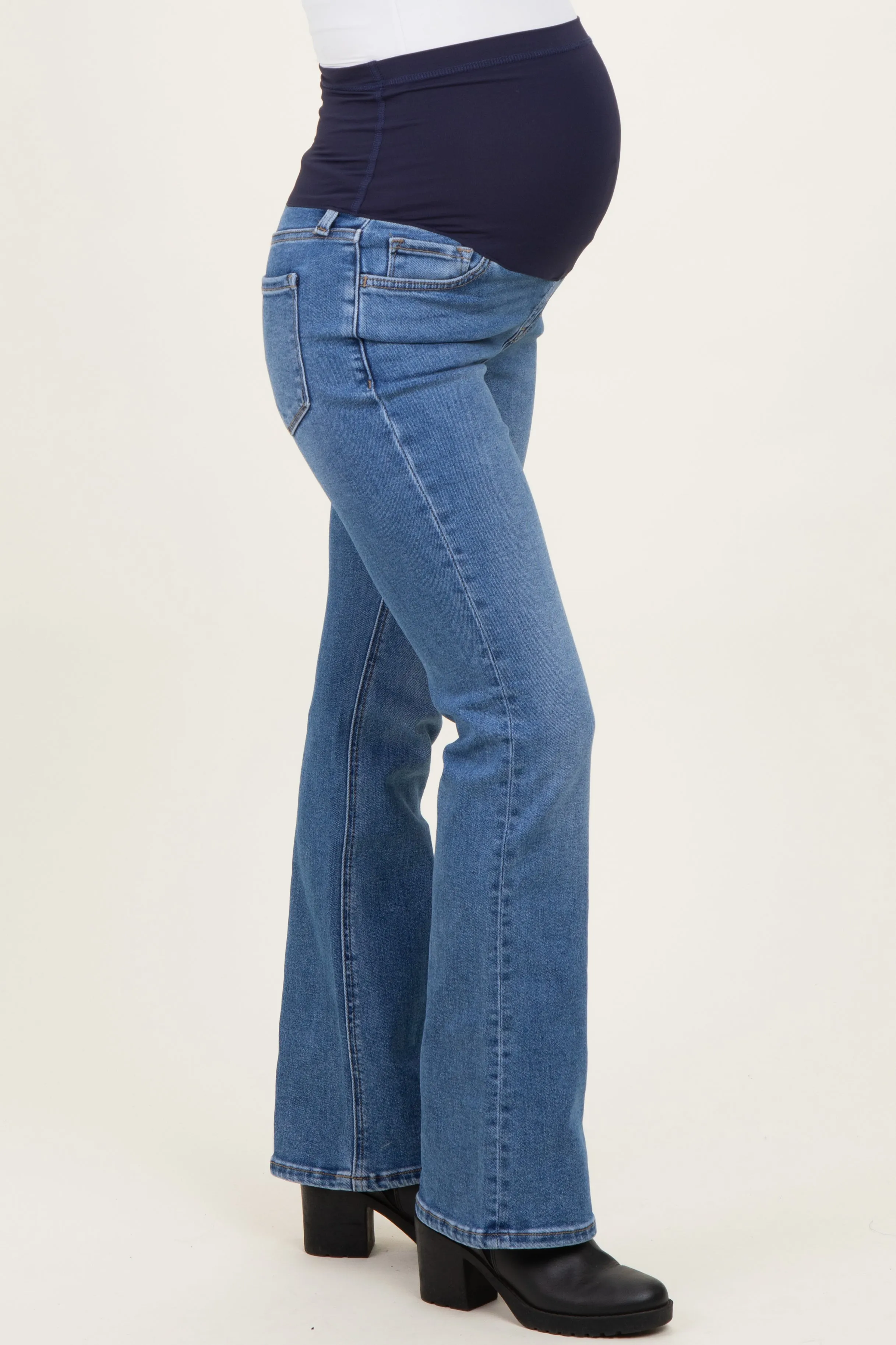 Blue Classic Wash Maternity Bootcut Jeans sold by Pinkblush product image thumbnail 3