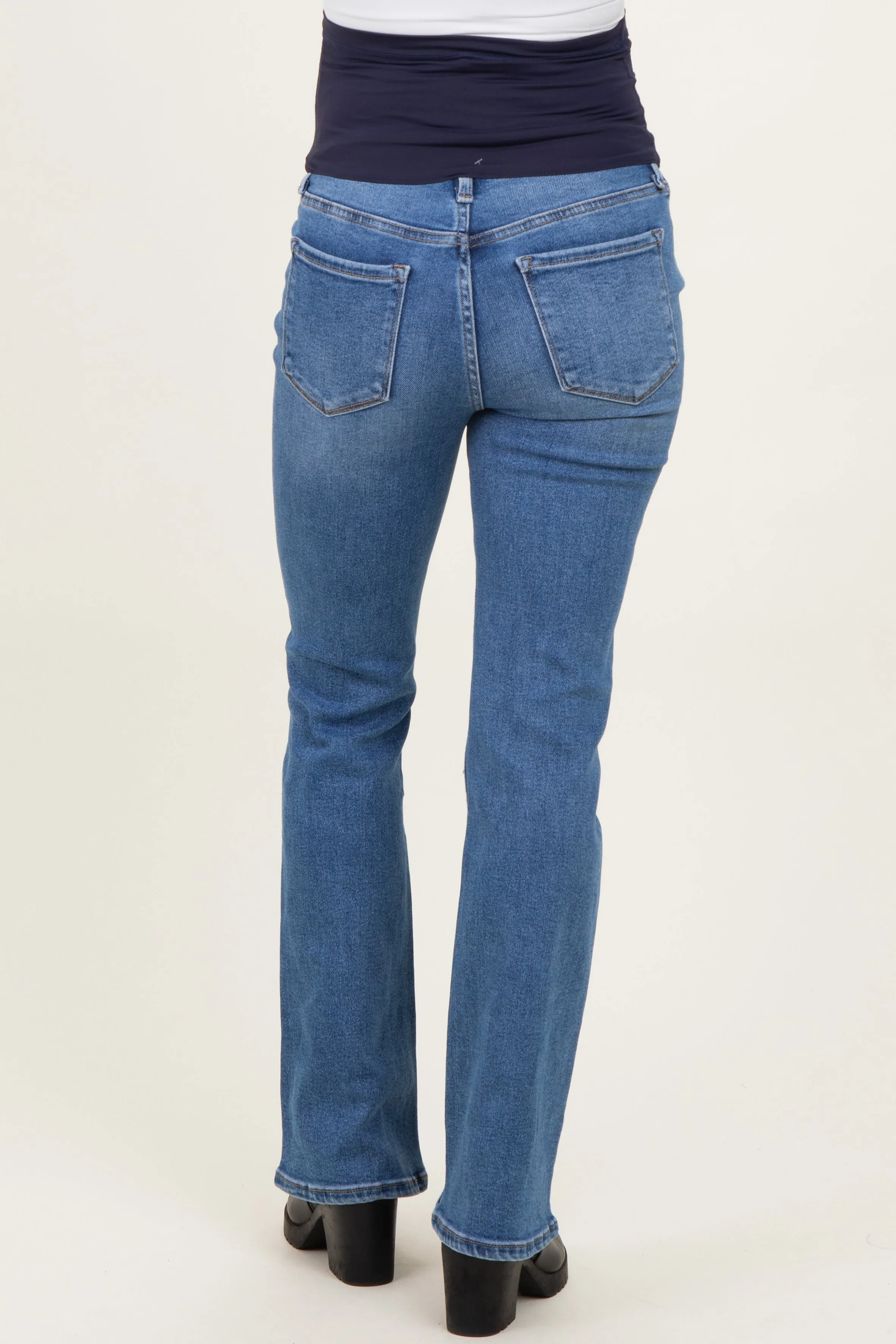 Blue Classic Wash Maternity Bootcut Jeans sold by Pinkblush product image thumbnail 4