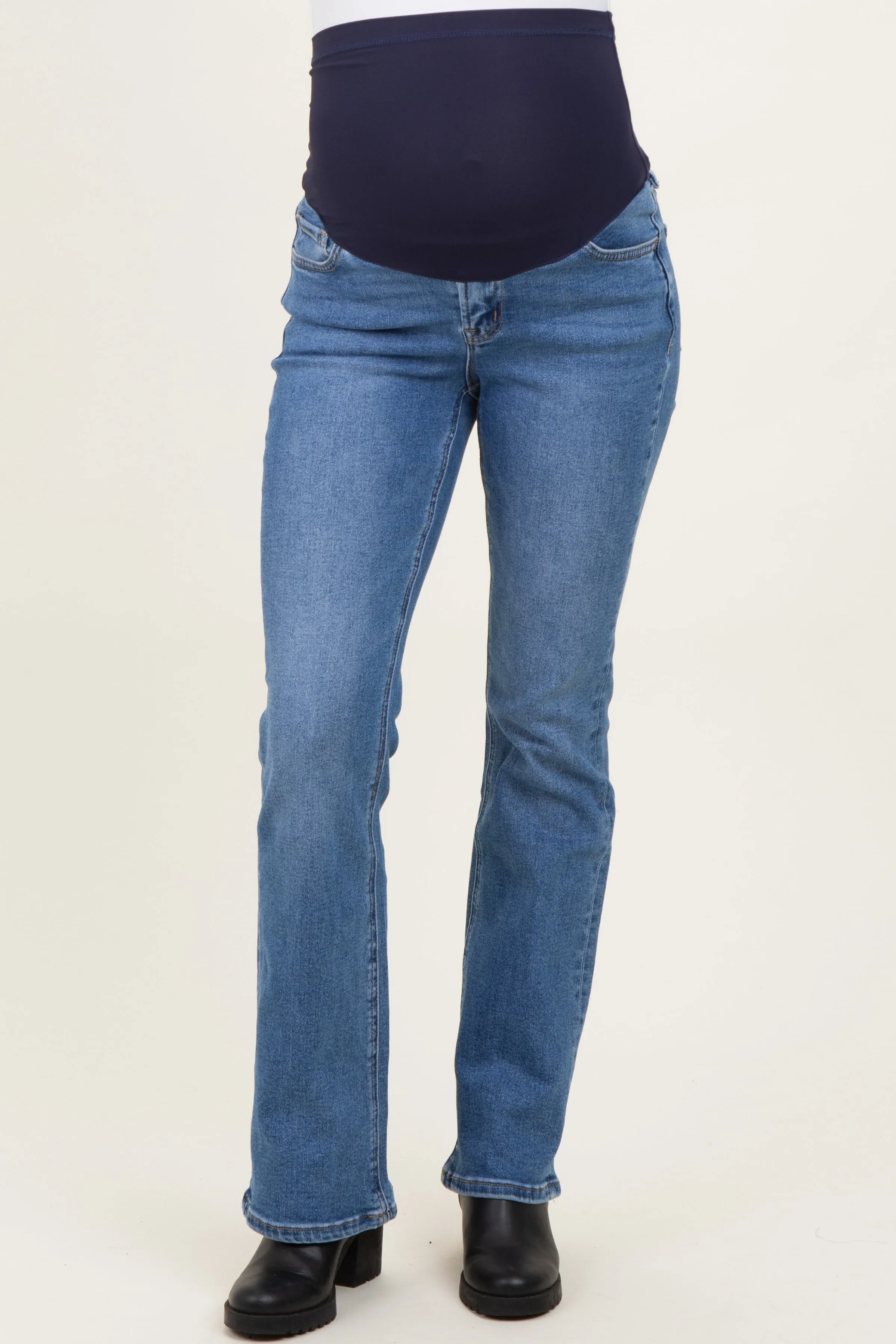 Blue Classic Wash Maternity Bootcut Jeans sold by Pinkblush product image thumbnail 2