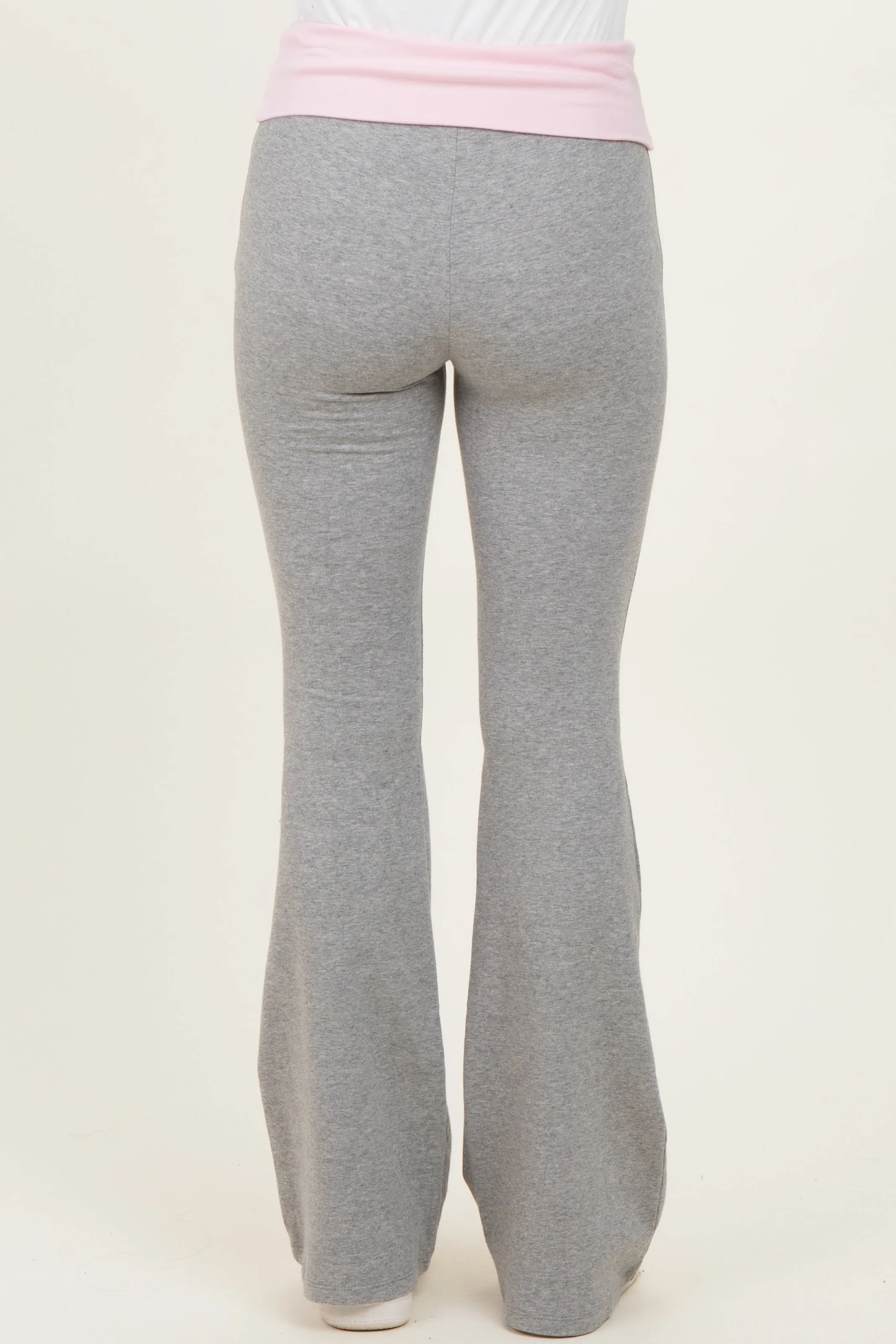 Heather Grey Contrast Waistband Flared Lounge Pants sold by Pinkblush product image thumbnail 5