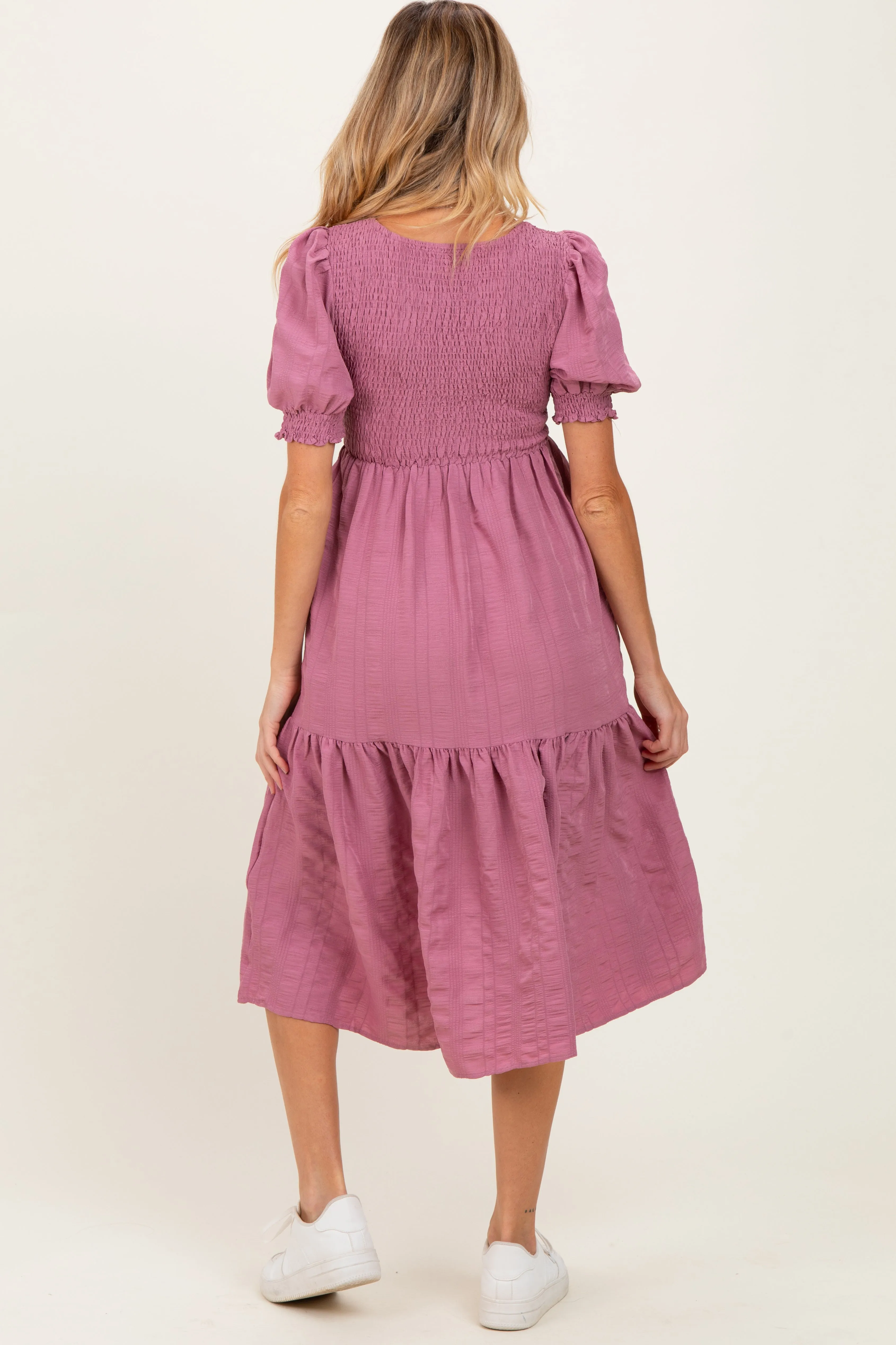 Mauve Textured Flowy Maternity Dress sold by Pinkblush product image thumbnail 4