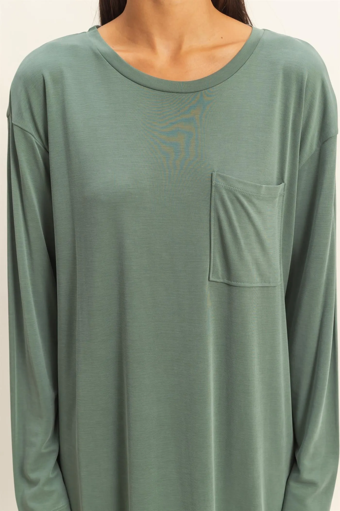 Light Olive Oversized Long Sleeve Midi Dress sold by Pinkblush product image thumbnail 5