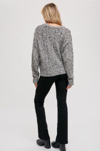 Charcoal Distressed Sweater-Knit Pullover sold by Pinkblush