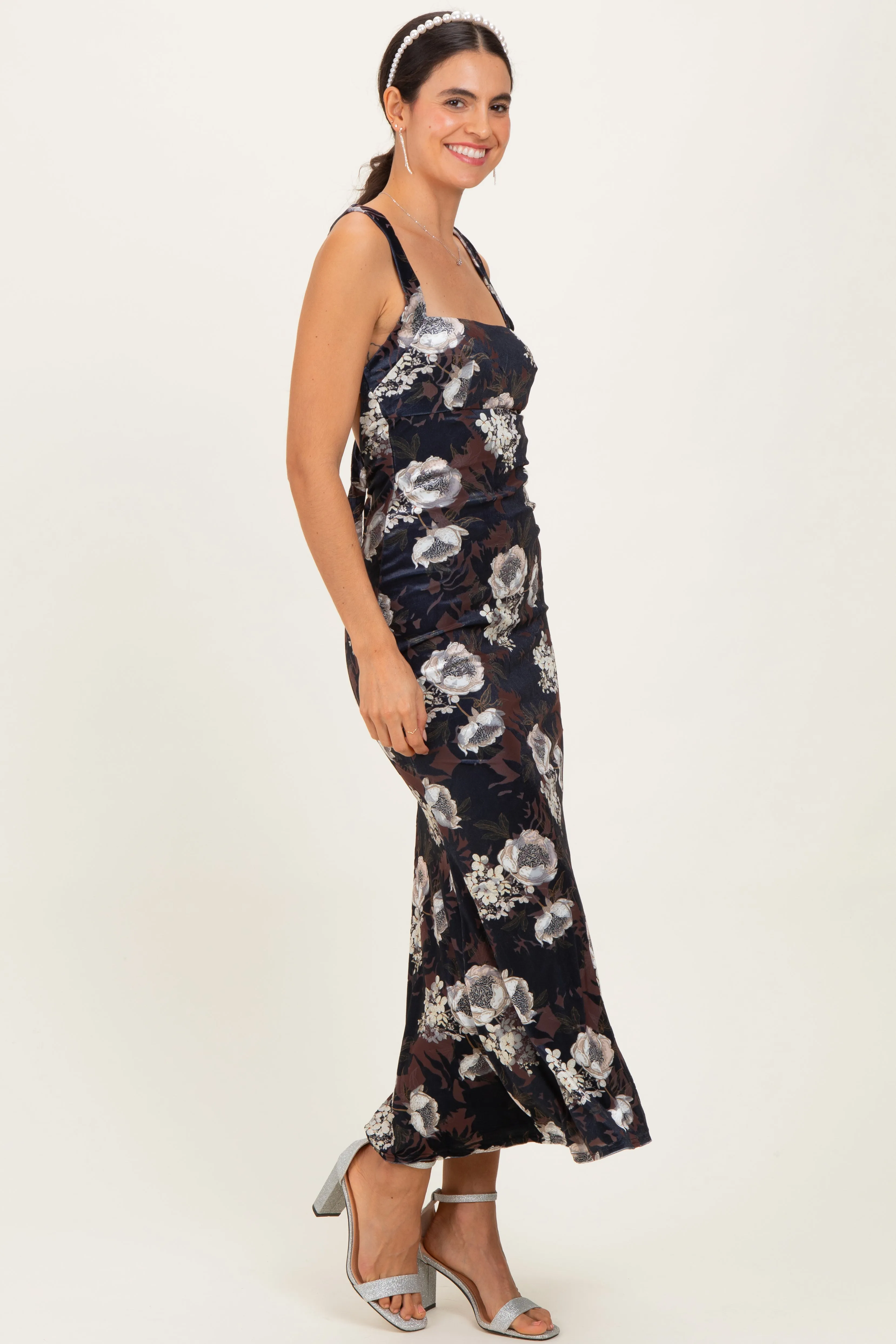 Black Lace Up Back Midi Dress sold by Pinkblush product image thumbnail 3