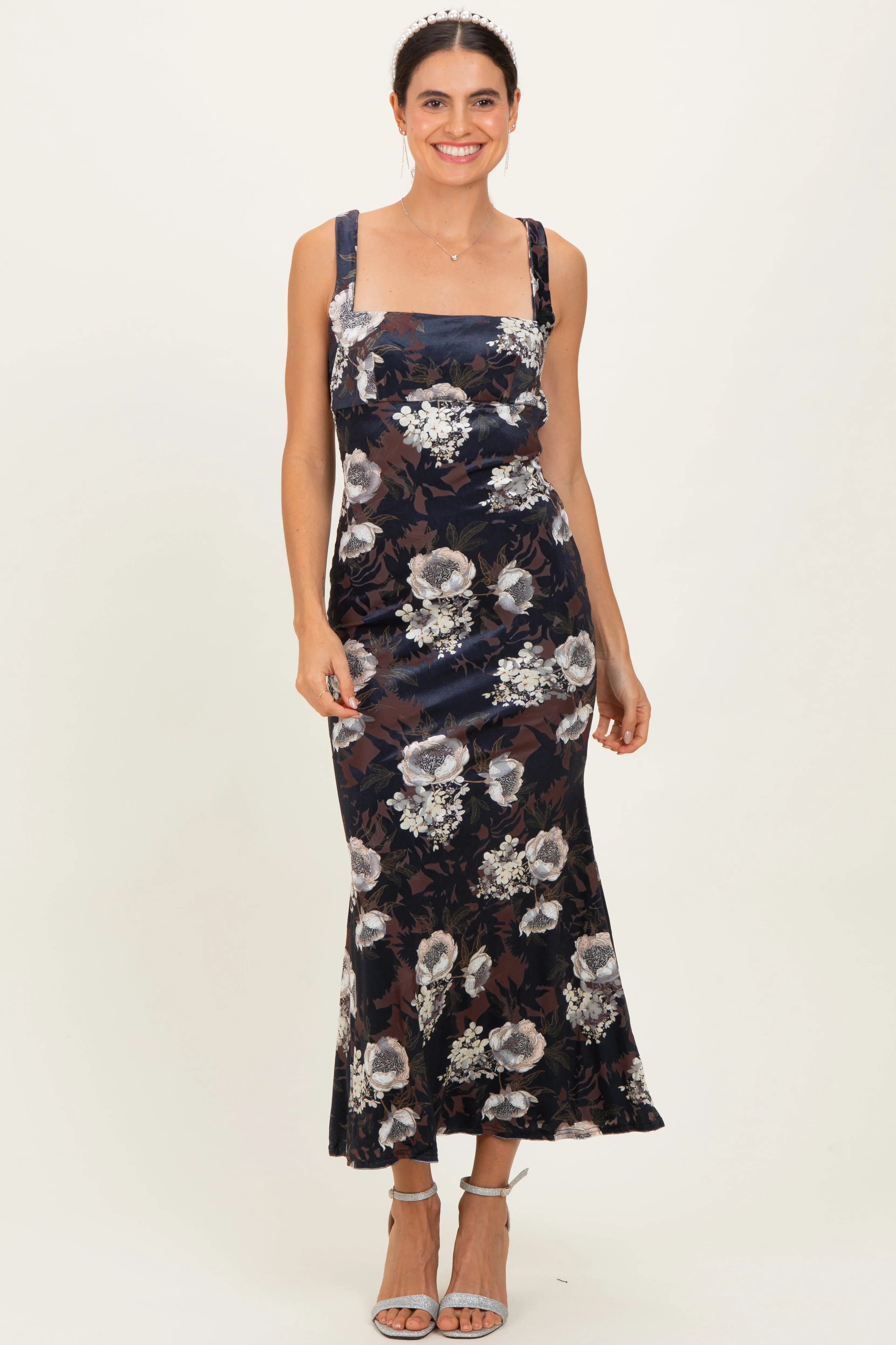 Black Lace Up Back Midi Dress sold by Pinkblush product image thumbnail 2