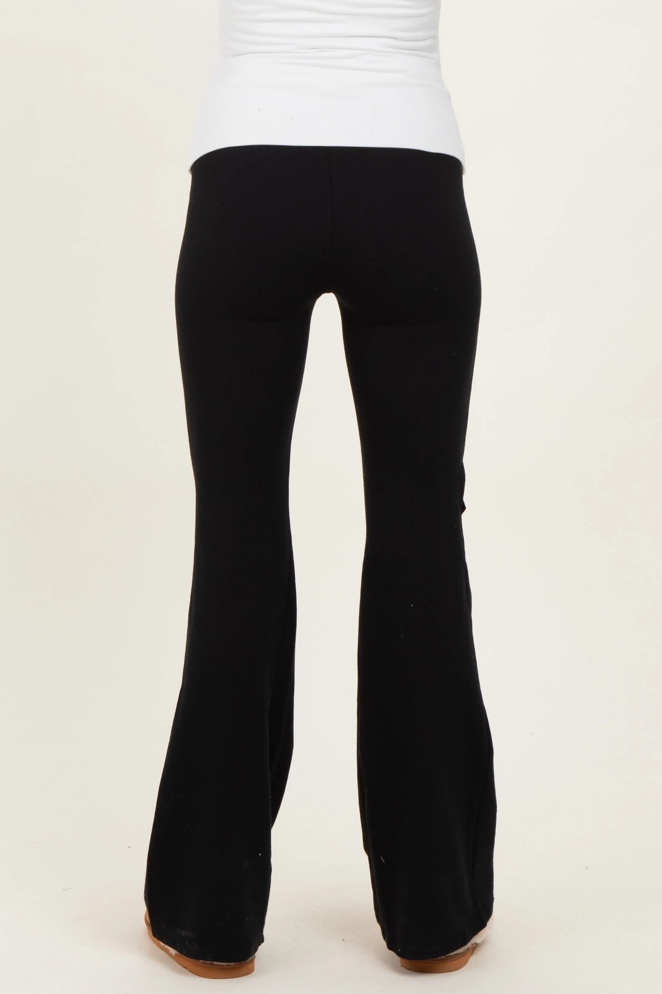 Black Contrast Waistband Flared Maternity Lounge Pants sold by Pinkblush product image thumbnail 4