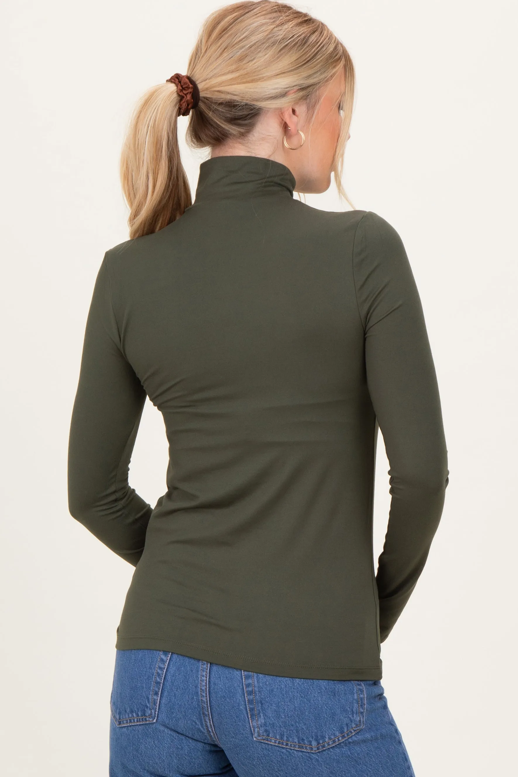 Olive Mock Neck Top sold by Pinkblush product image thumbnail 4