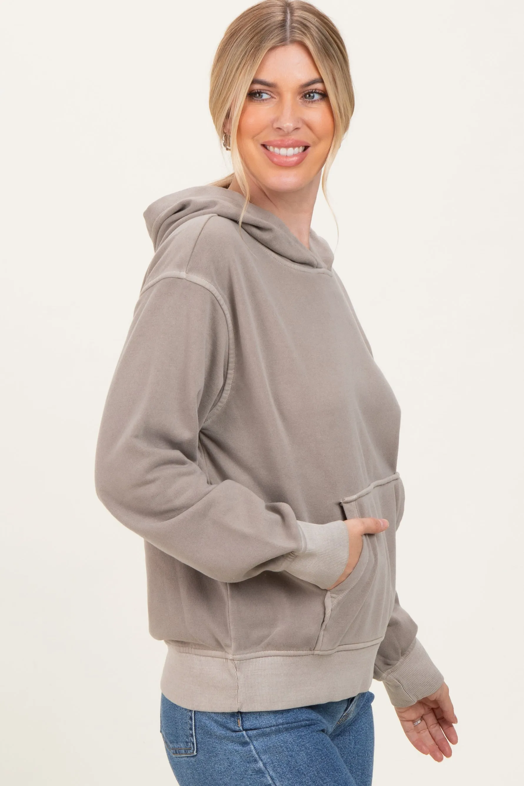 Mocha Soft Fleece Pocket Hoodie sold by Pinkblush product image thumbnail 2