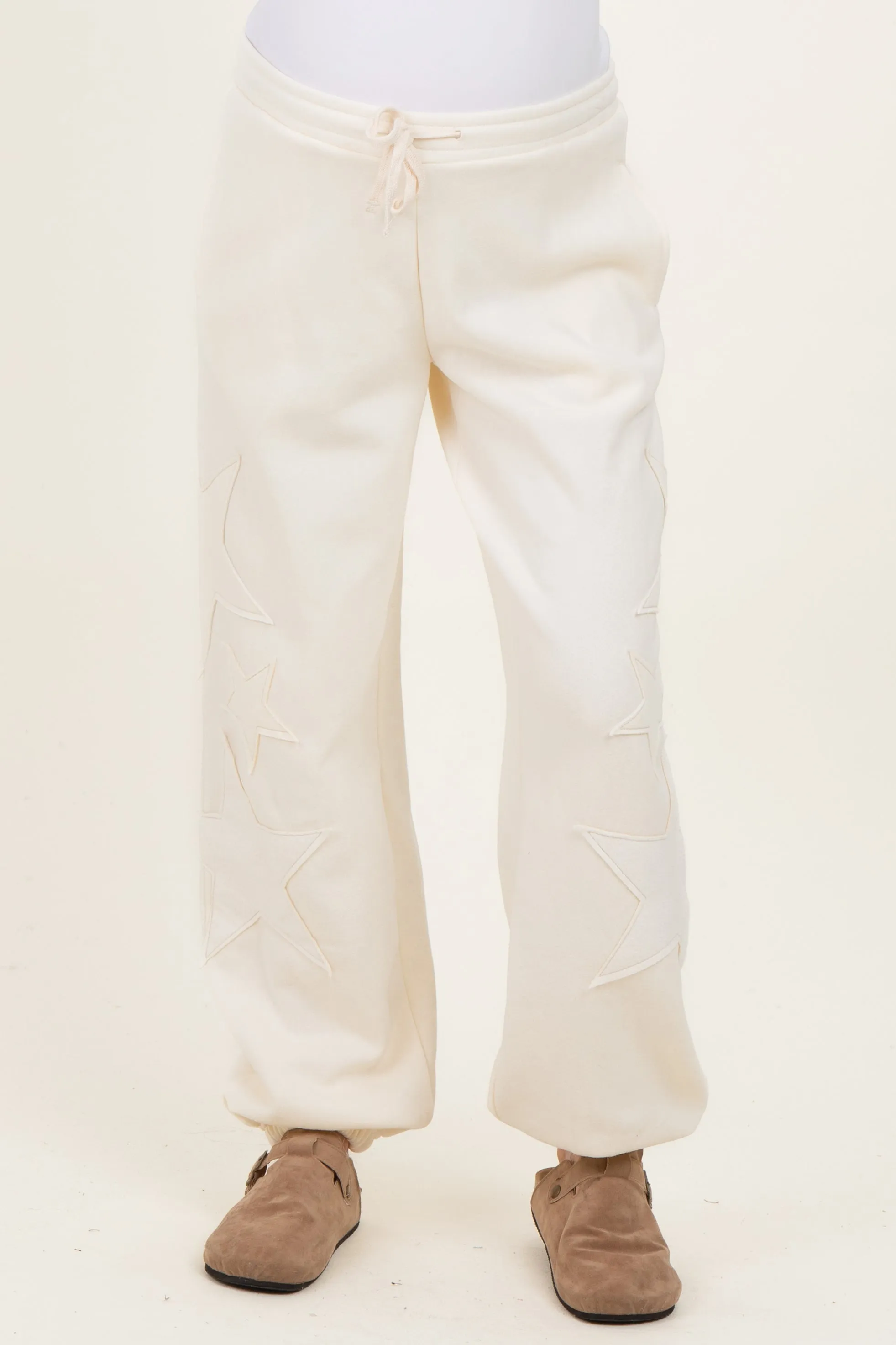 Cream Star Patch Maternity Drawstring Sweatpants sold by Pinkblush product image thumbnail 2