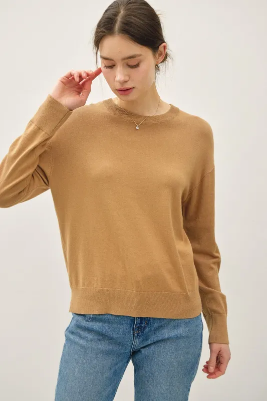 Camel Classic Crew Neck Sweater sold by Pinkblush