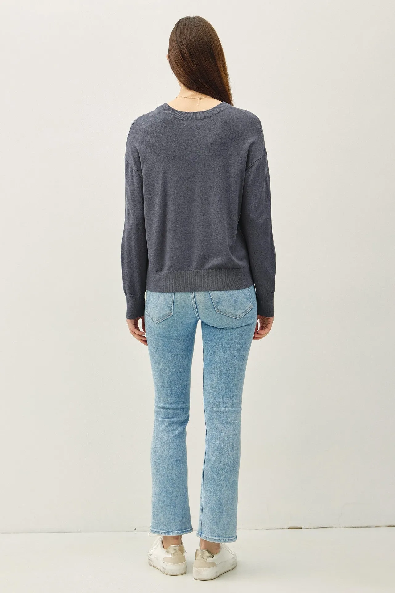 Charcoal Classic Crew Neck Sweater sold by Pinkblush product image thumbnail 4