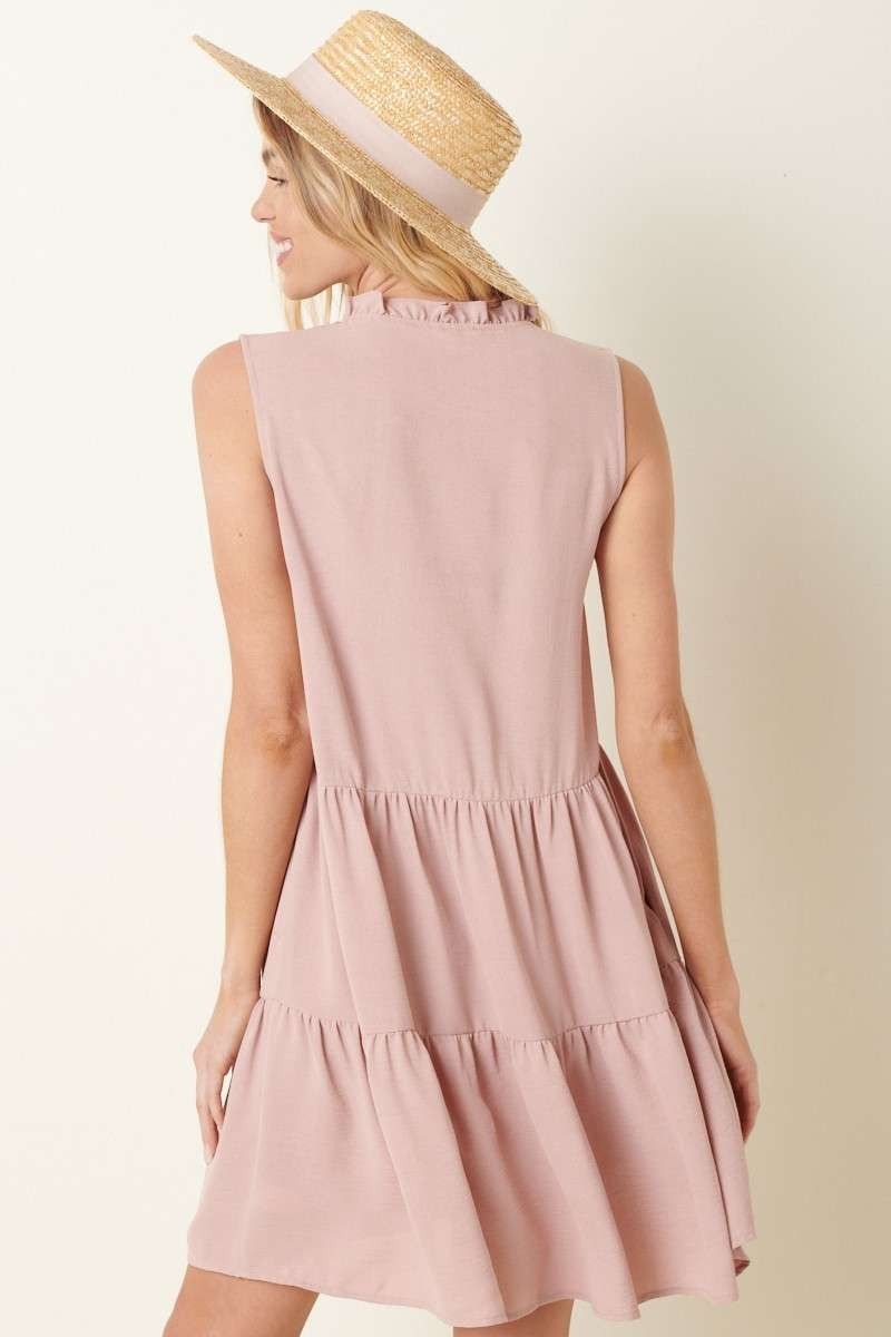 Rose Button Front Sleeveless Mini Dress sold by Pinkblush product image thumbnail 3