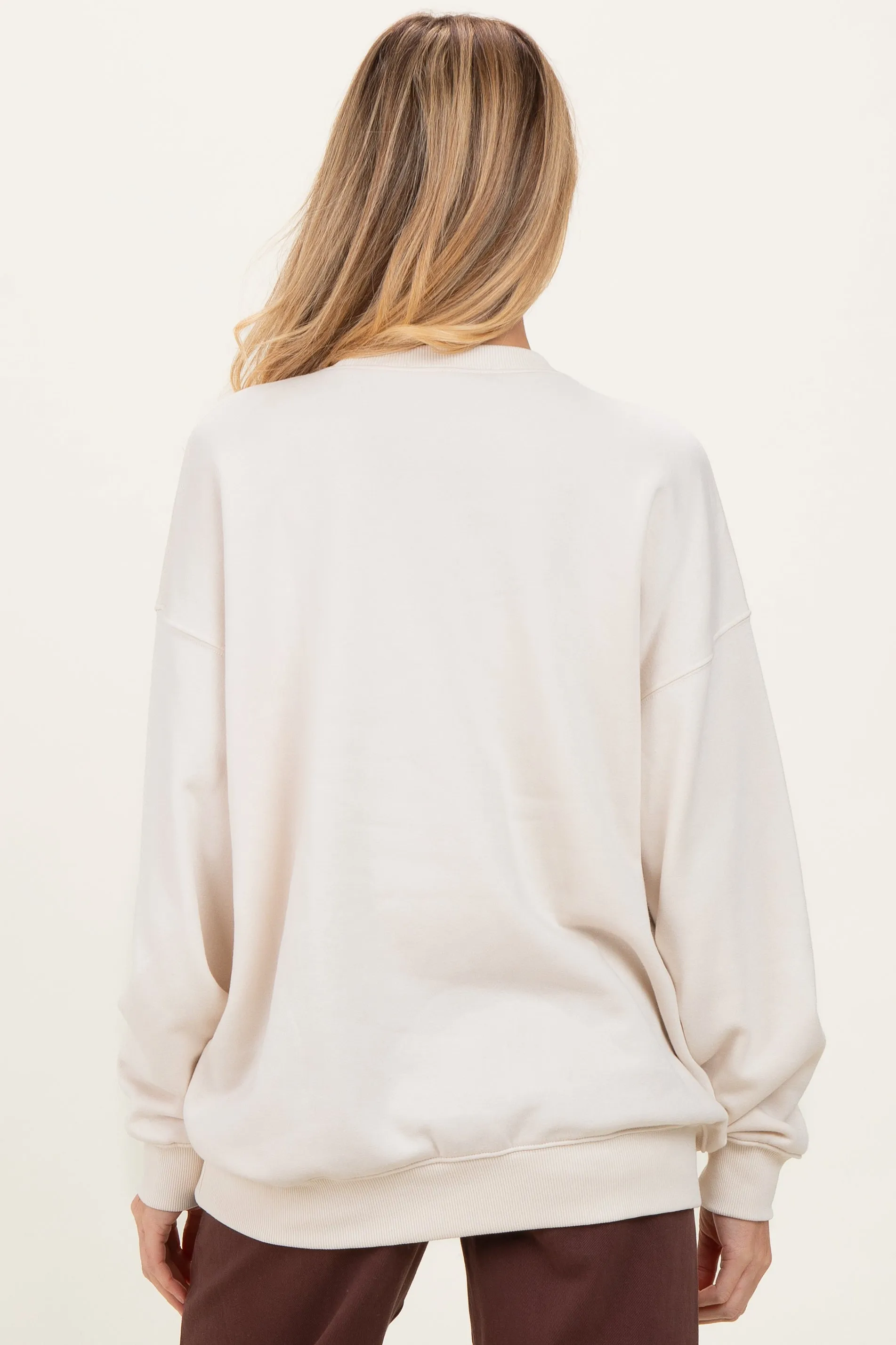 Sand Oversized Maternity Fleece Sweatshirt sold by Pinkblush product image thumbnail 4