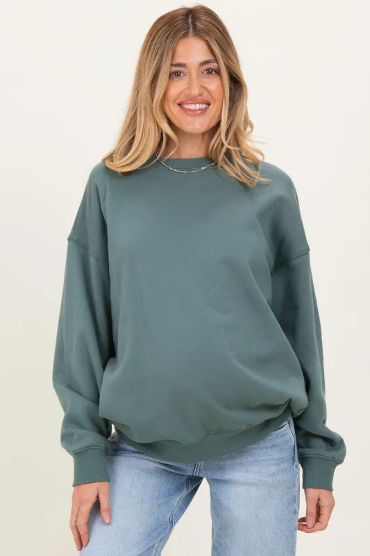 Ash Jade Oversized Maternity Fleece Sweatshirt sold by Pinkblush