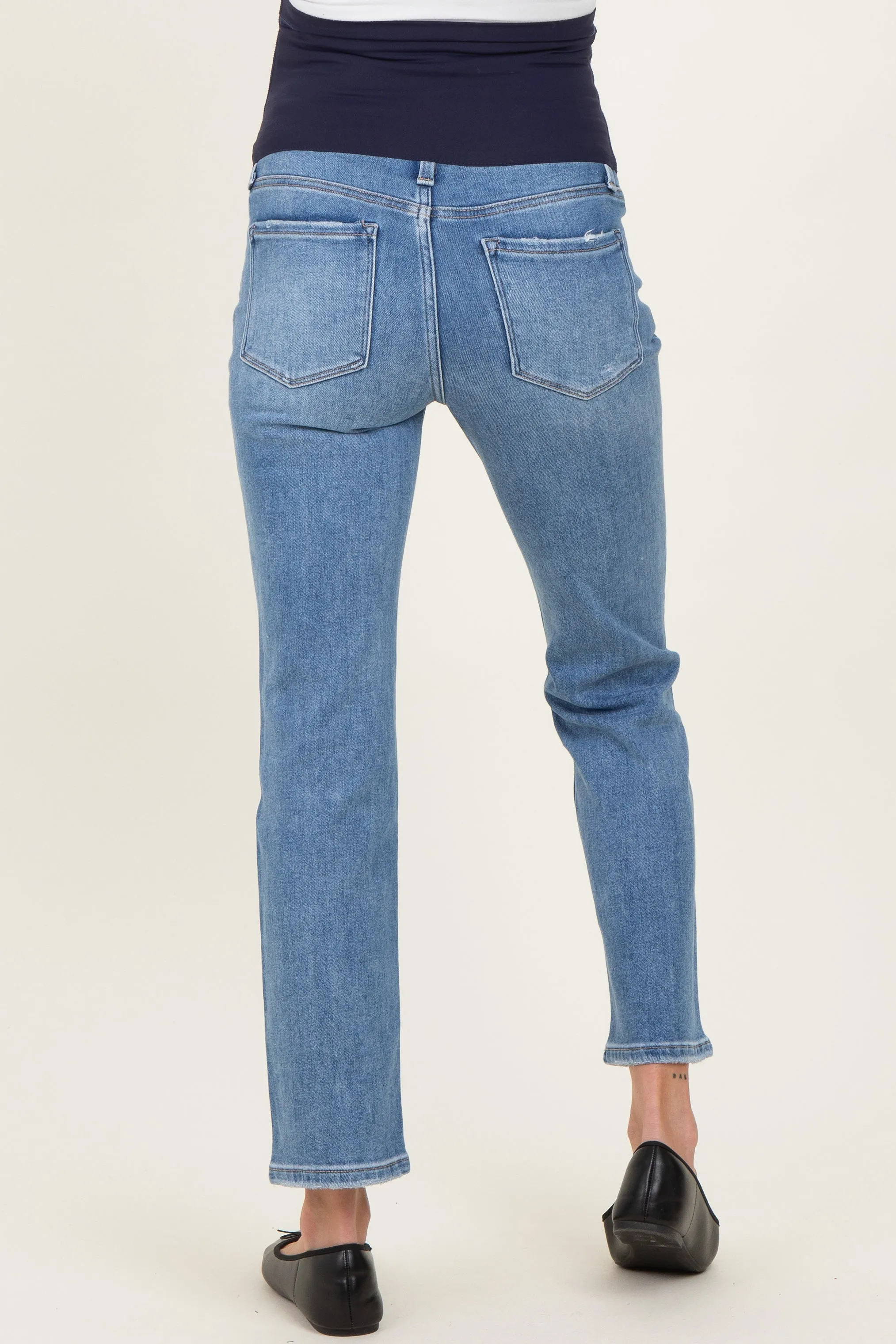 Blue Ankle Slim Straight Leg Maternity Jeans sold by Pinkblush product image thumbnail 4