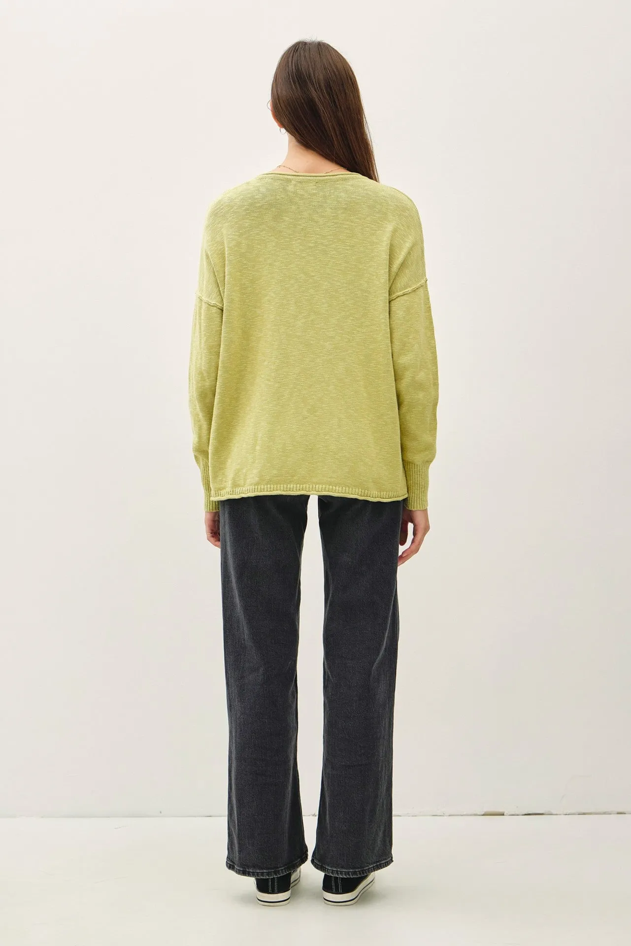 Lime Heather Unfinished Hem Sweater sold by Pinkblush product image thumbnail 4