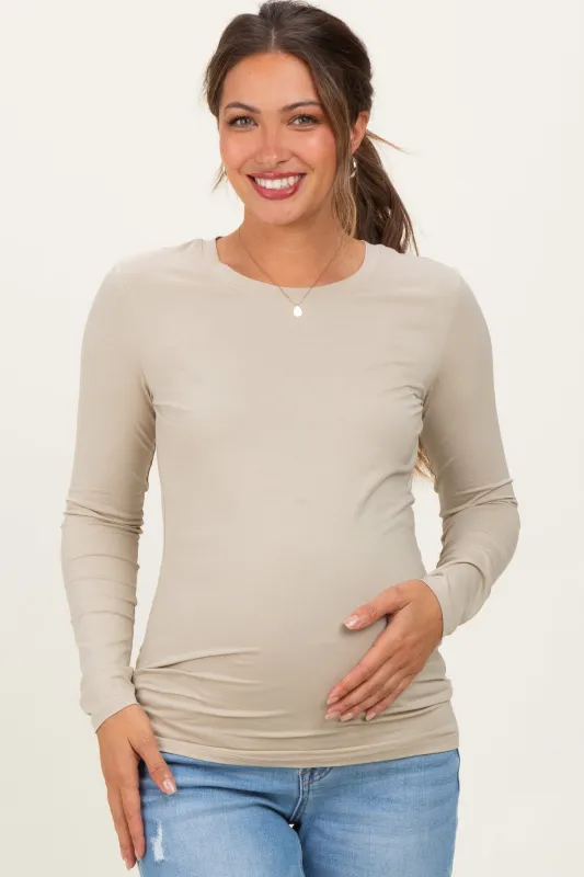 Sage Basic Long Sleeve Maternity Top sold by Pinkblush