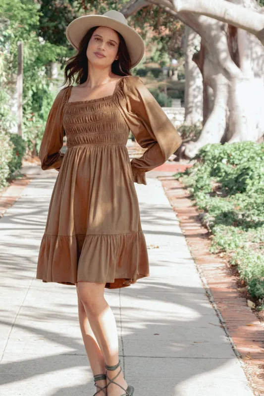 Camel Suede Dress sold by Pinkblush
