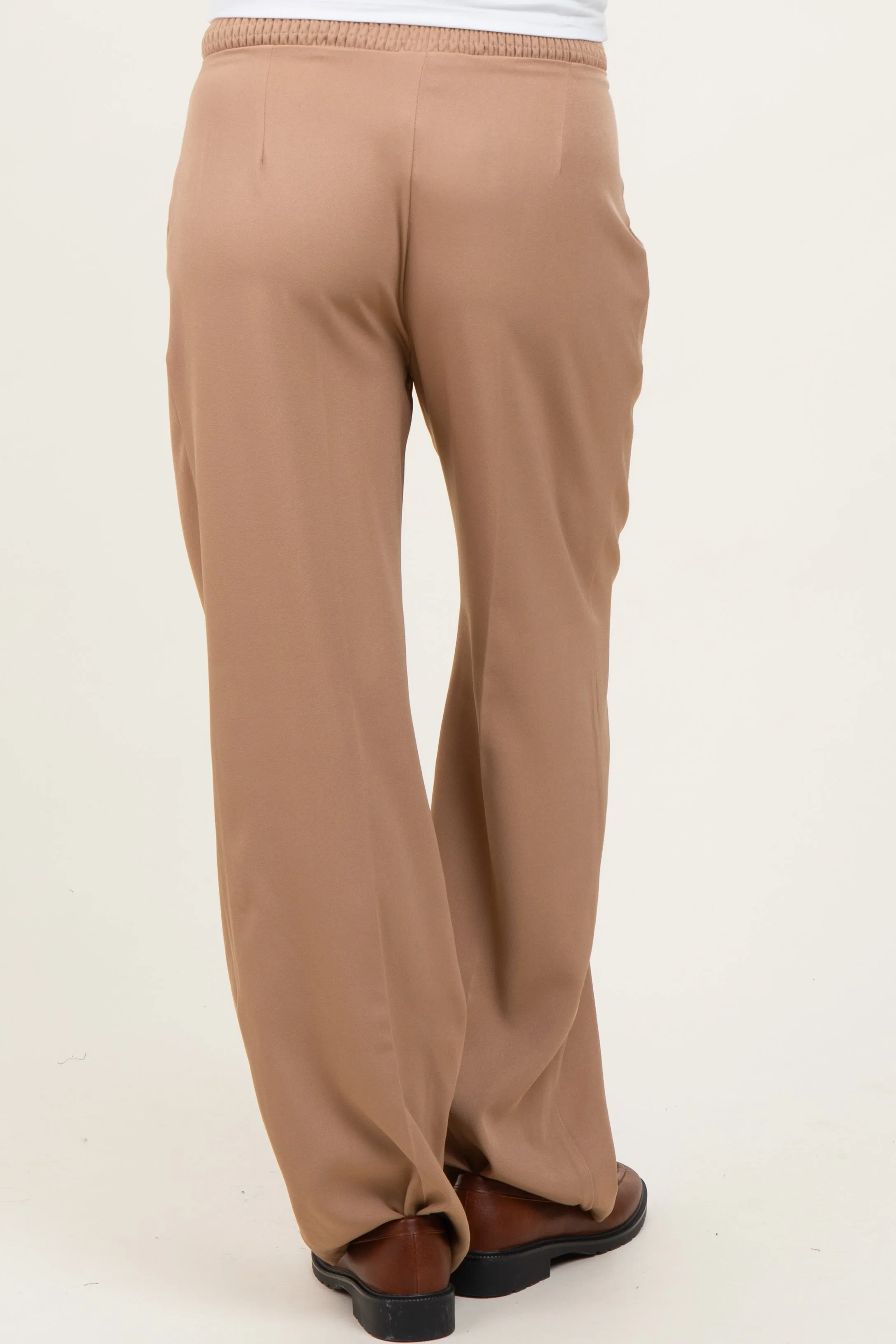 Taupe Wide Leg Maternity Trousers sold by Pinkblush product image thumbnail 4