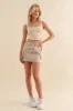 Taupe Cargo Mini Skirt sold by Pinkblush