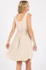 Beige Solid Tie-Shoulder Scoop Neck Dress sold by Pinkblush