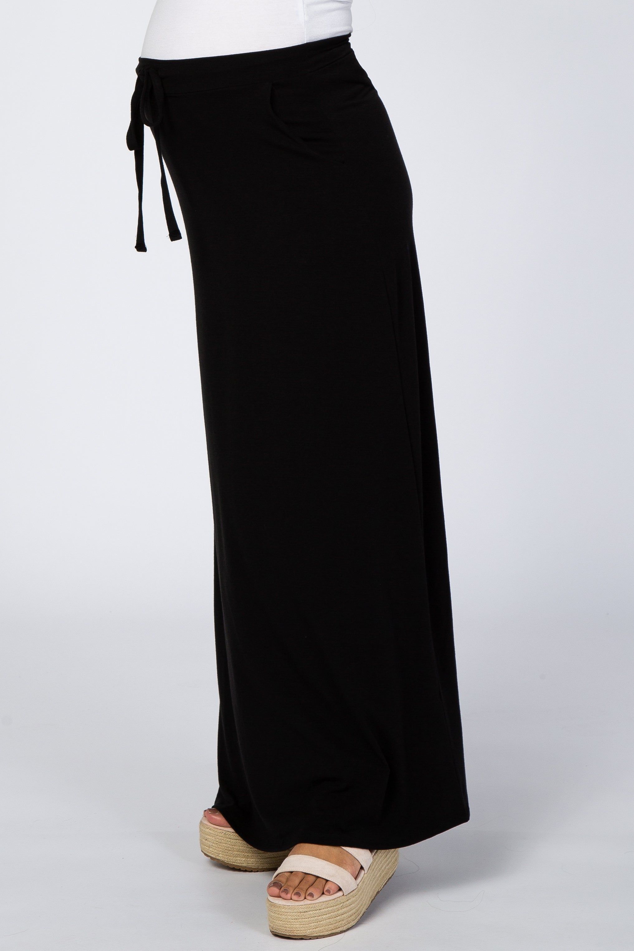 Black Maternity Maxi Skirt sold by Pinkblush product image thumbnail 3