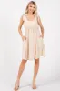 Beige Solid Tie-Shoulder Scoop Neck Dress sold by Pinkblush